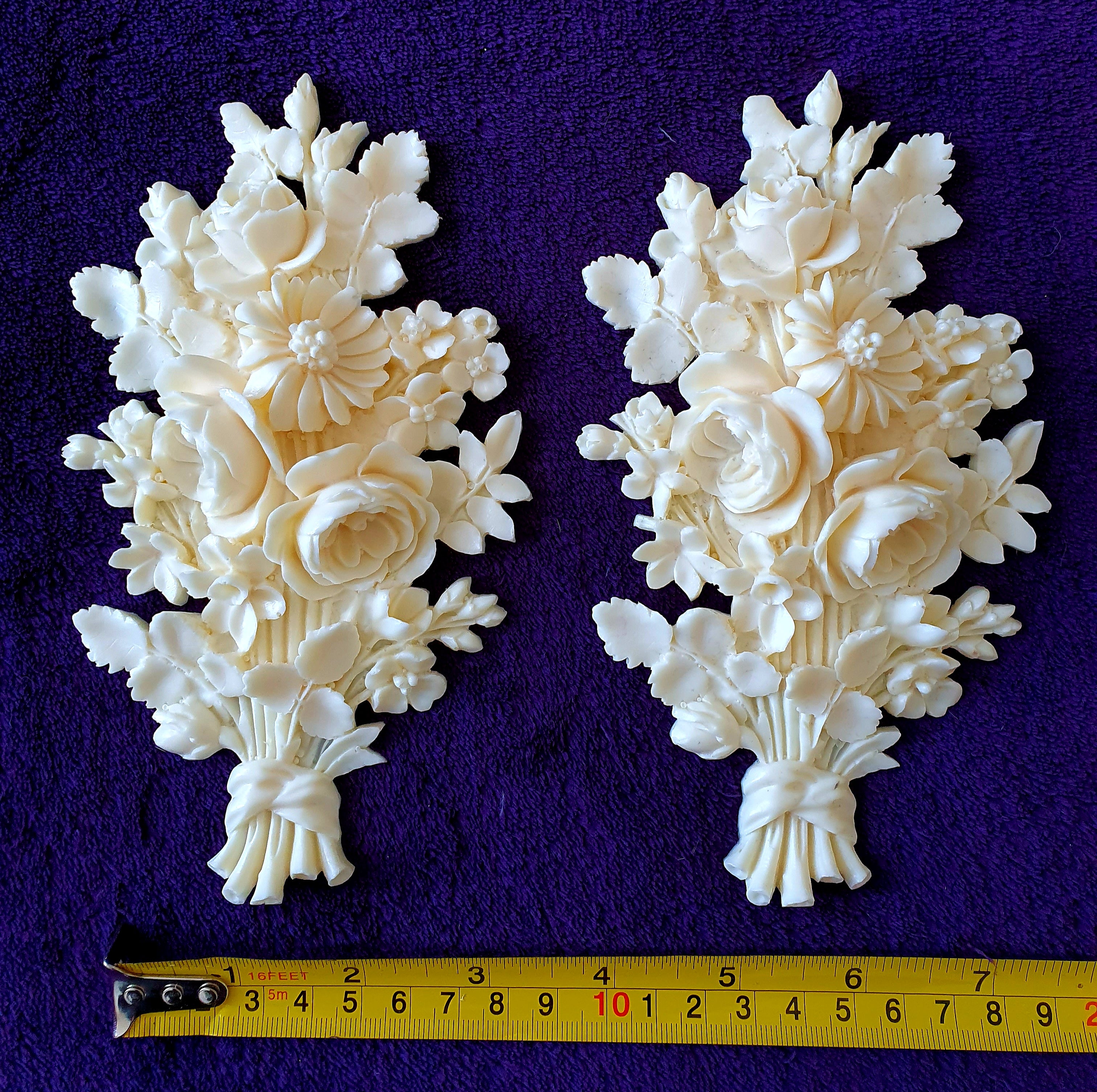 PAIR DECORATIVE MOULDING LOUIS XVI FLORAL DECORATION (No21)