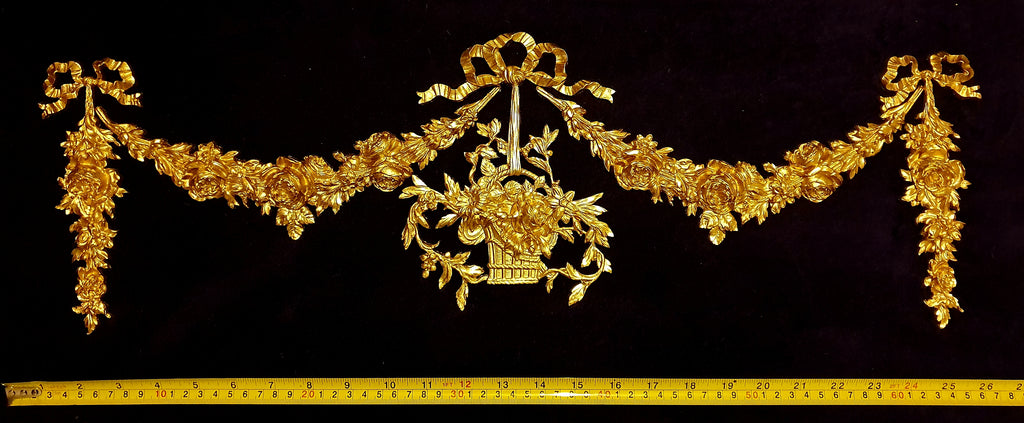 LARGE LOUIS XVI FLORAL WALL DOOR MOULDING DECORATION (No53)