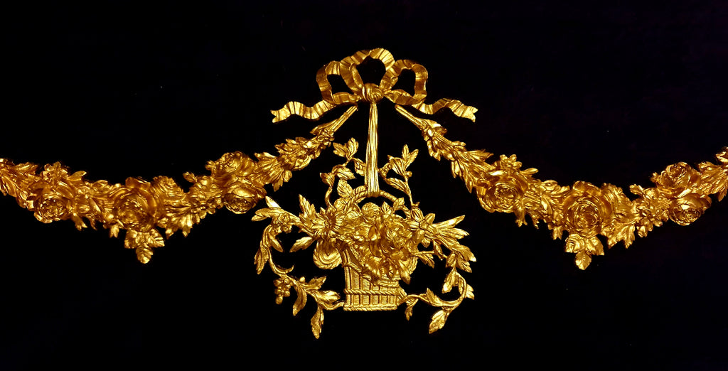 LARGE LOUIS XVI FLORAL WALL DOOR MOULDING DECORATION (No53)