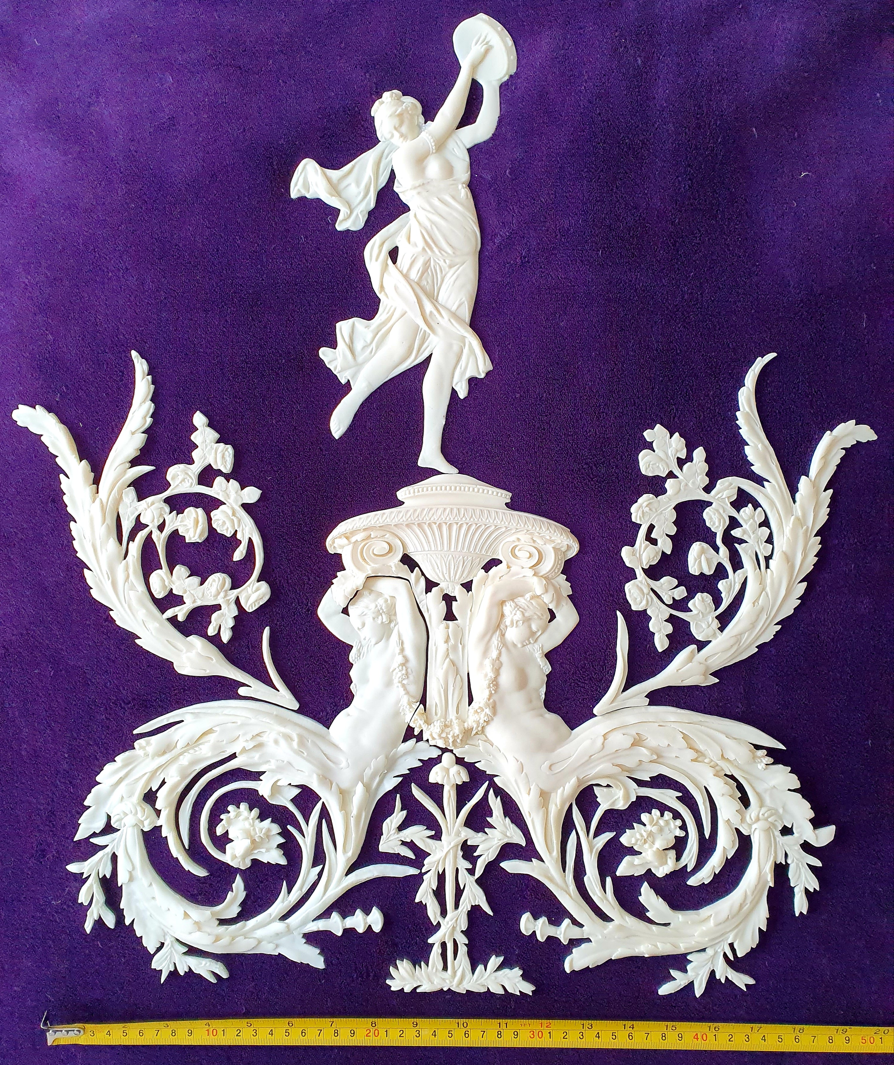 LARGE LOUIS XVI PLASTIC ORNATE WALL MIRROR MOULDING DECORATION (No22)