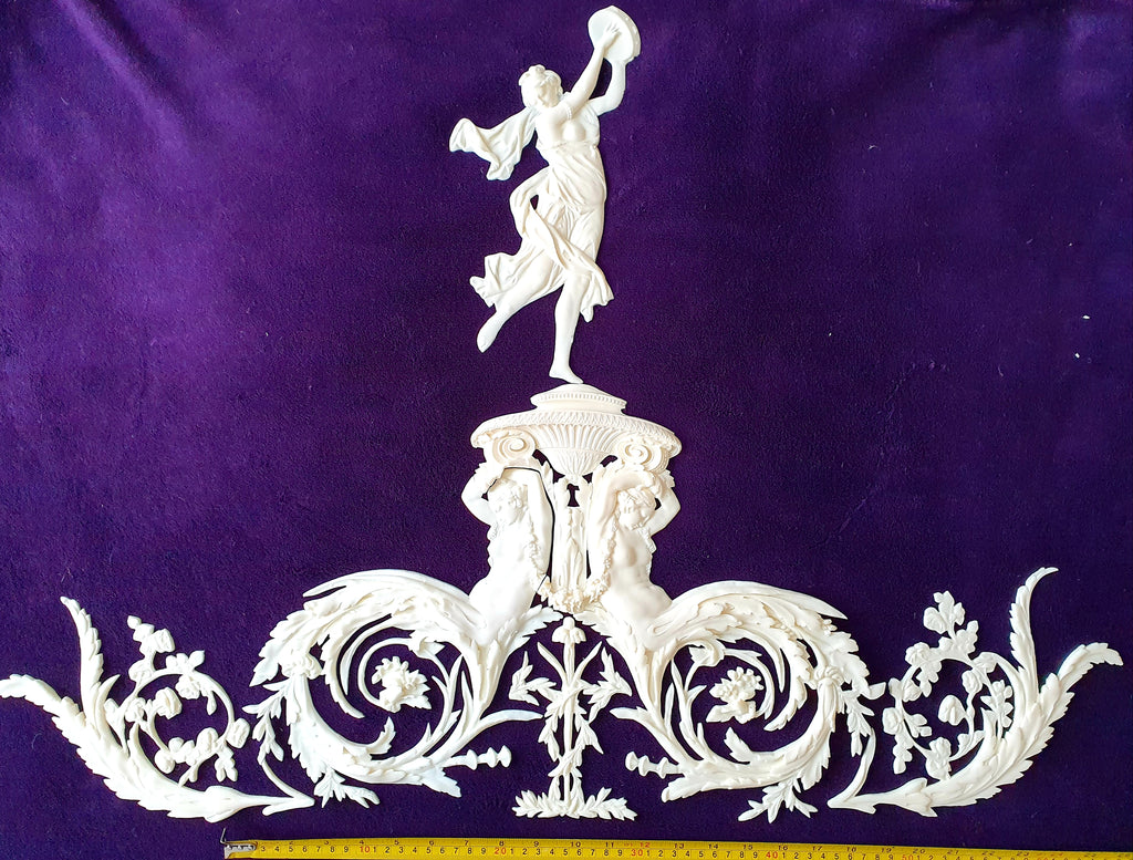 LARGE LOUIS XVI PLASTIC ORNATE WALL MIRROR MOULDING DECORATION (No22)