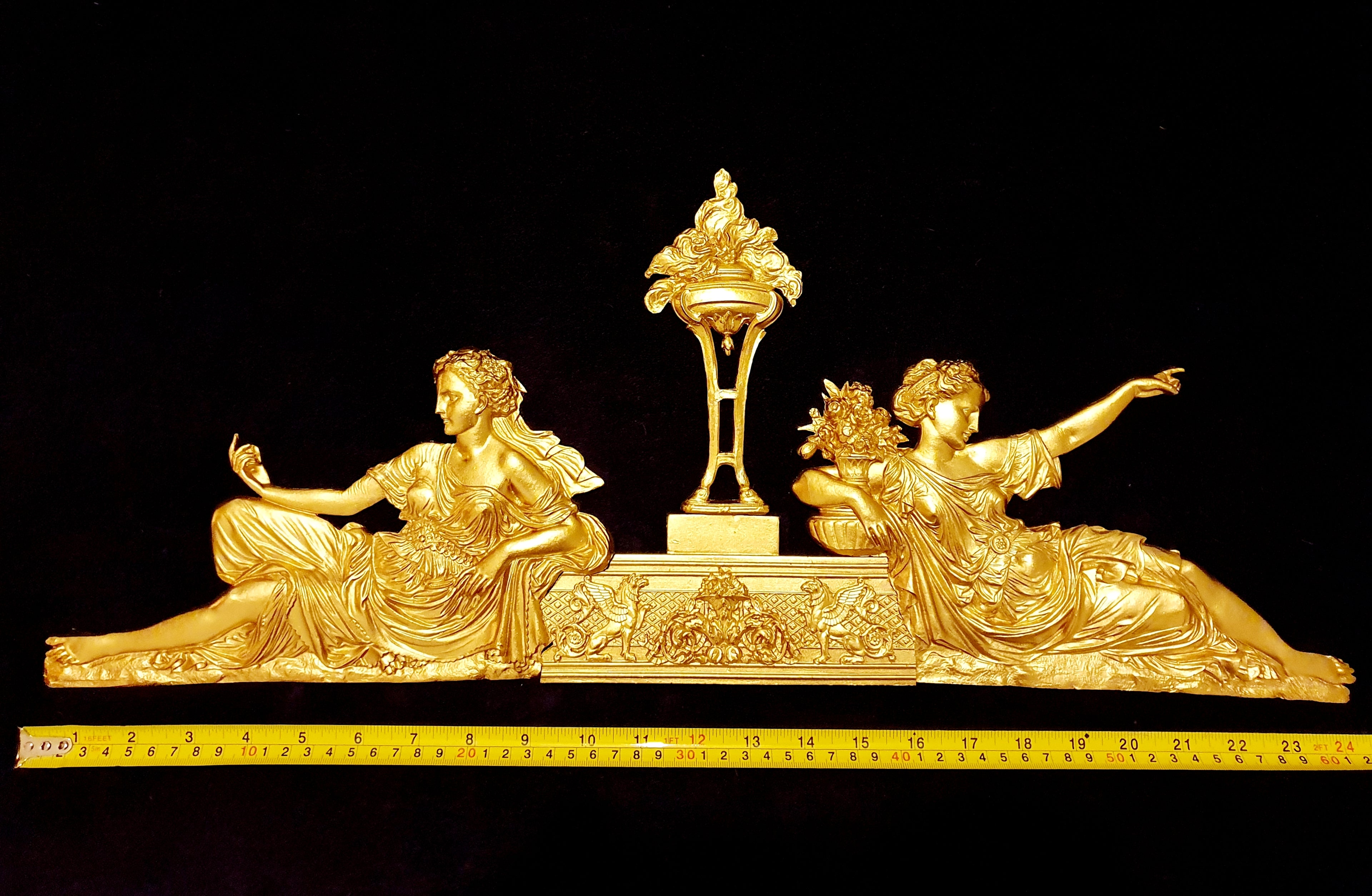 LARGE LOUIS XVI STYLE EMPIRE DECOR WALL DOOR PEDIMENT MOULDING DECORATION (No31)