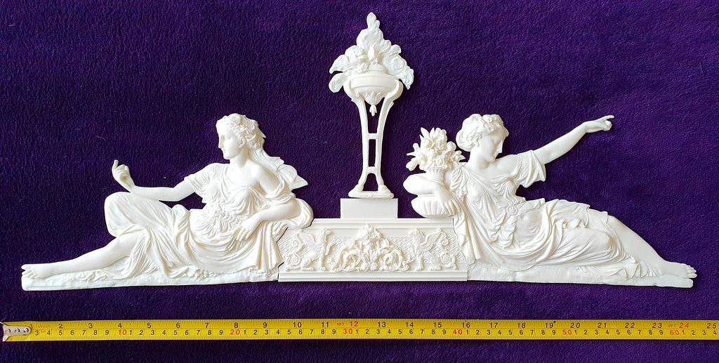 LARGE LOUIS XVI STYLE EMPIRE DECOR WALL DOOR PEDIMENT MOULDING DECORATION (No31)