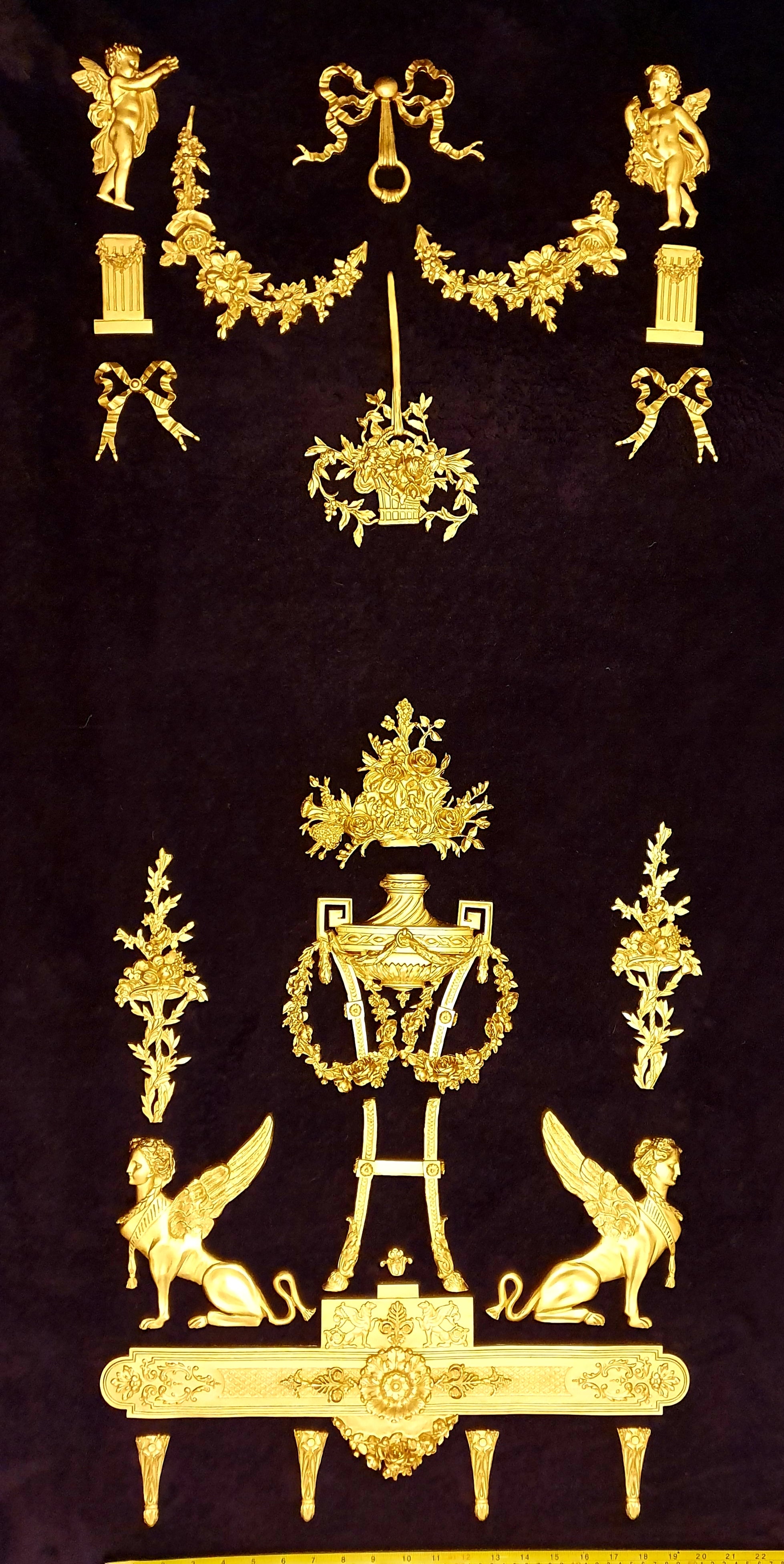 1 DECORATIVE ANTIQUE LOUIS XVI MARIE ANTOINETTE STYLE GILT OR WHITE WALL PANELLING PANEL (No115)