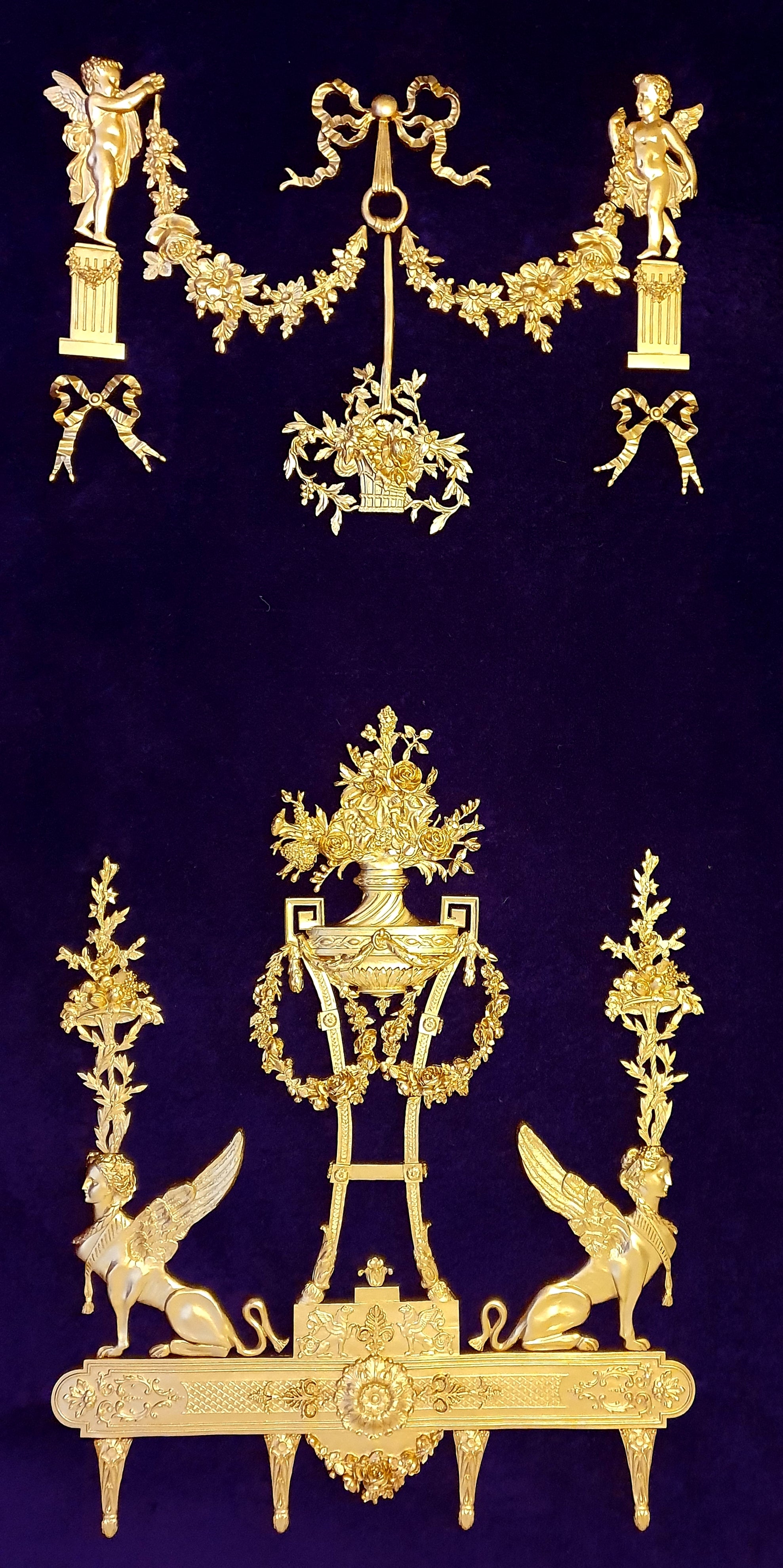 1 DECORATIVE ANTIQUE LOUIS XVI MARIE ANTOINETTE STYLE GILT OR WHITE WALL PANELLING PANEL (No115)