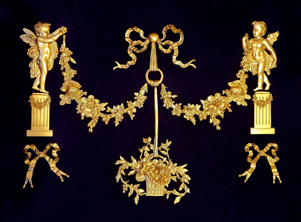 1 DECORATIVE ANTIQUE LOUIS XVI MARIE ANTOINETTE STYLE GILT OR WHITE WALL PANELLING PANEL (No115)
