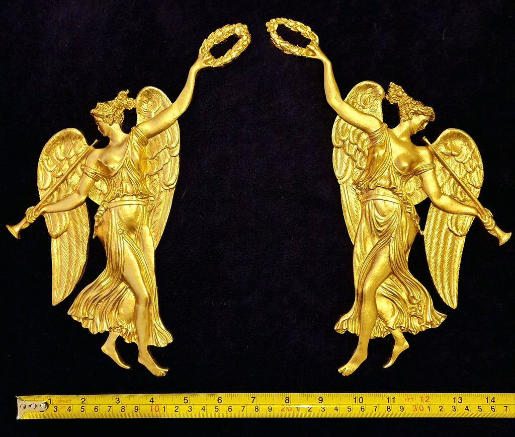 PAIR DECORATIVE MOULDING ANTIQUE STYLE WALL MIRROR DECORATION (No66)