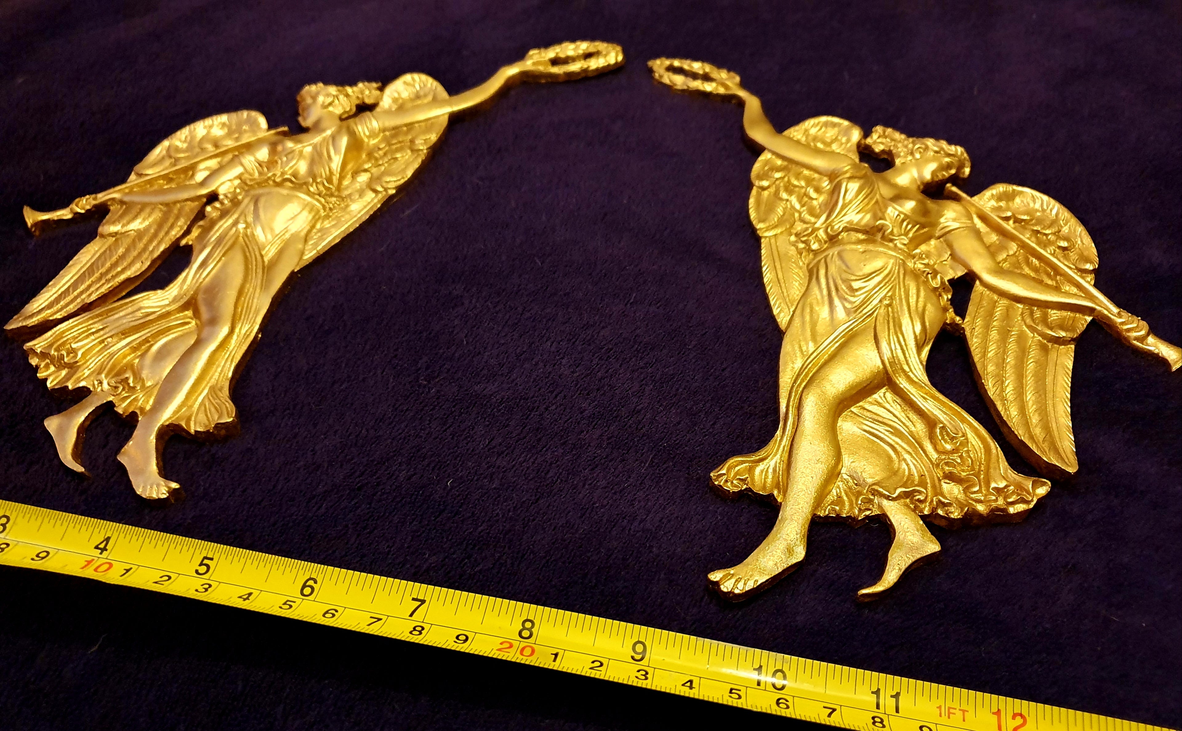 PAIR DECORATIVE MOULDING ANTIQUE STYLE WALL MIRROR DECORATION (No66)