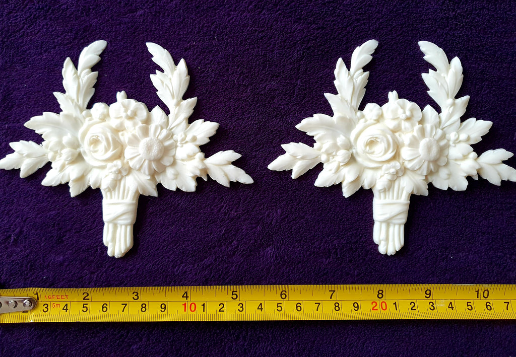 PAIR DECORATIVE FLORAL MOULDING LOUIS XVI WALL DECORATION (No23)
