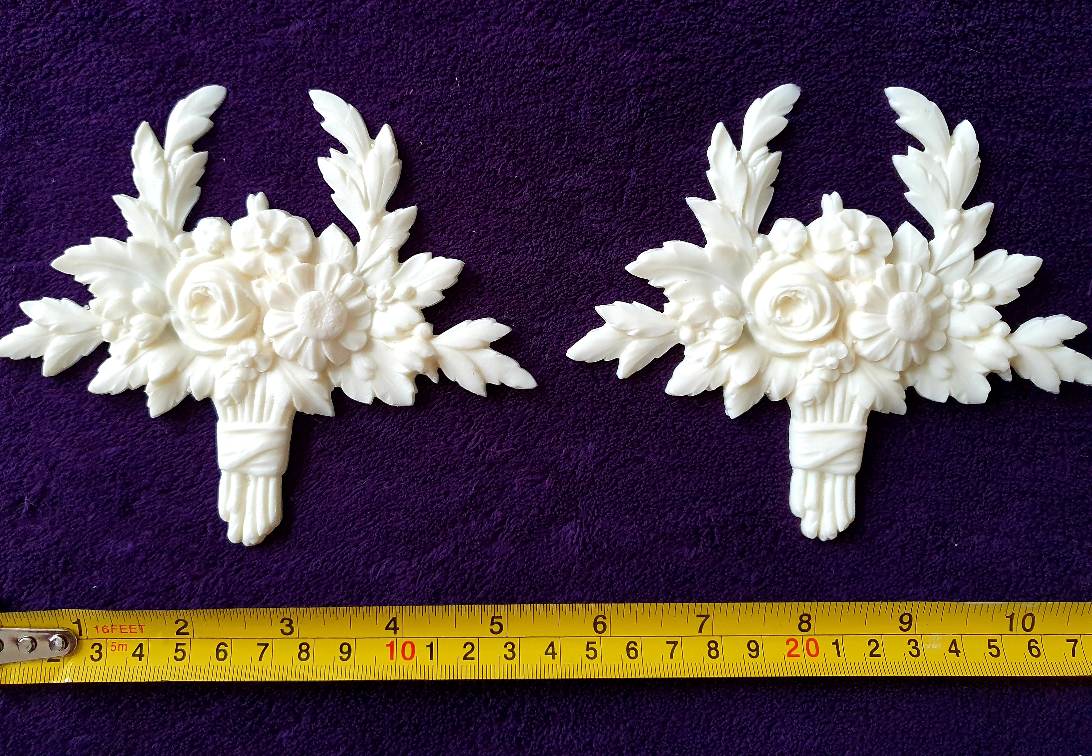 PAIR DECORATIVE FLORAL MOULDING LOUIS XVI WALL DECORATION (No23)
