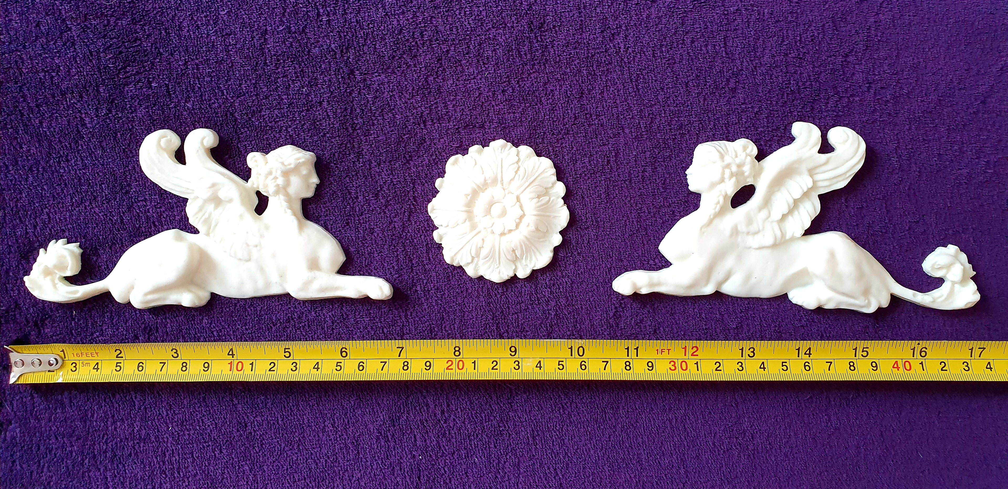 SMALL PAIR EMPIRE SPHINX GRIFFIN WALL MOULDING ONLAY APPLIQUE (No5)