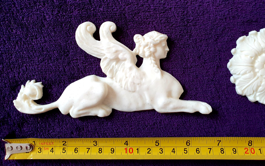 SMALL PAIR EMPIRE SPHINX GRIFFIN WALL MOULDING ONLAY APPLIQUE (No5)