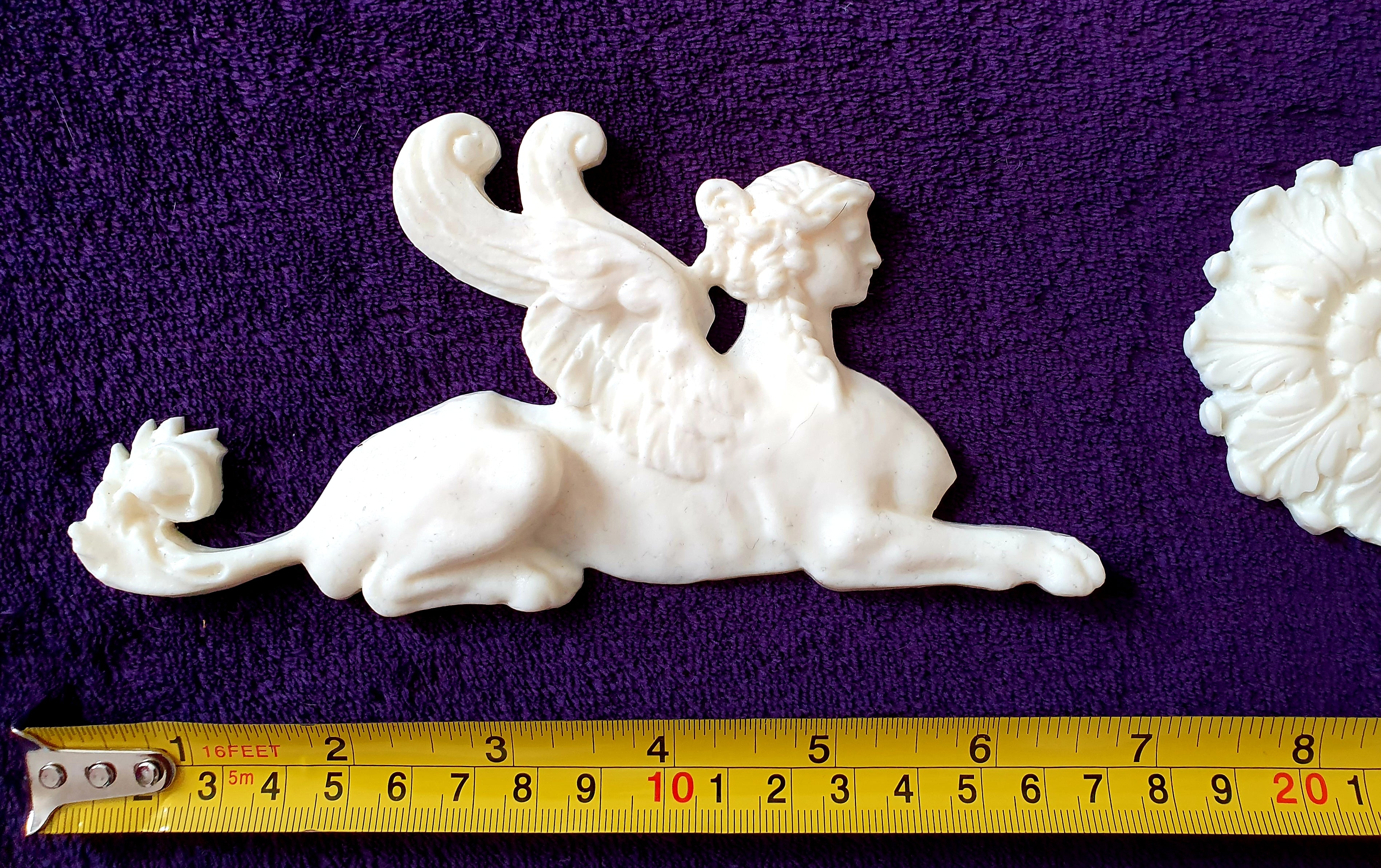 SMALL PAIR EMPIRE SPHINX GRIFFIN WALL MOULDING ONLAY APPLIQUE (No5)
