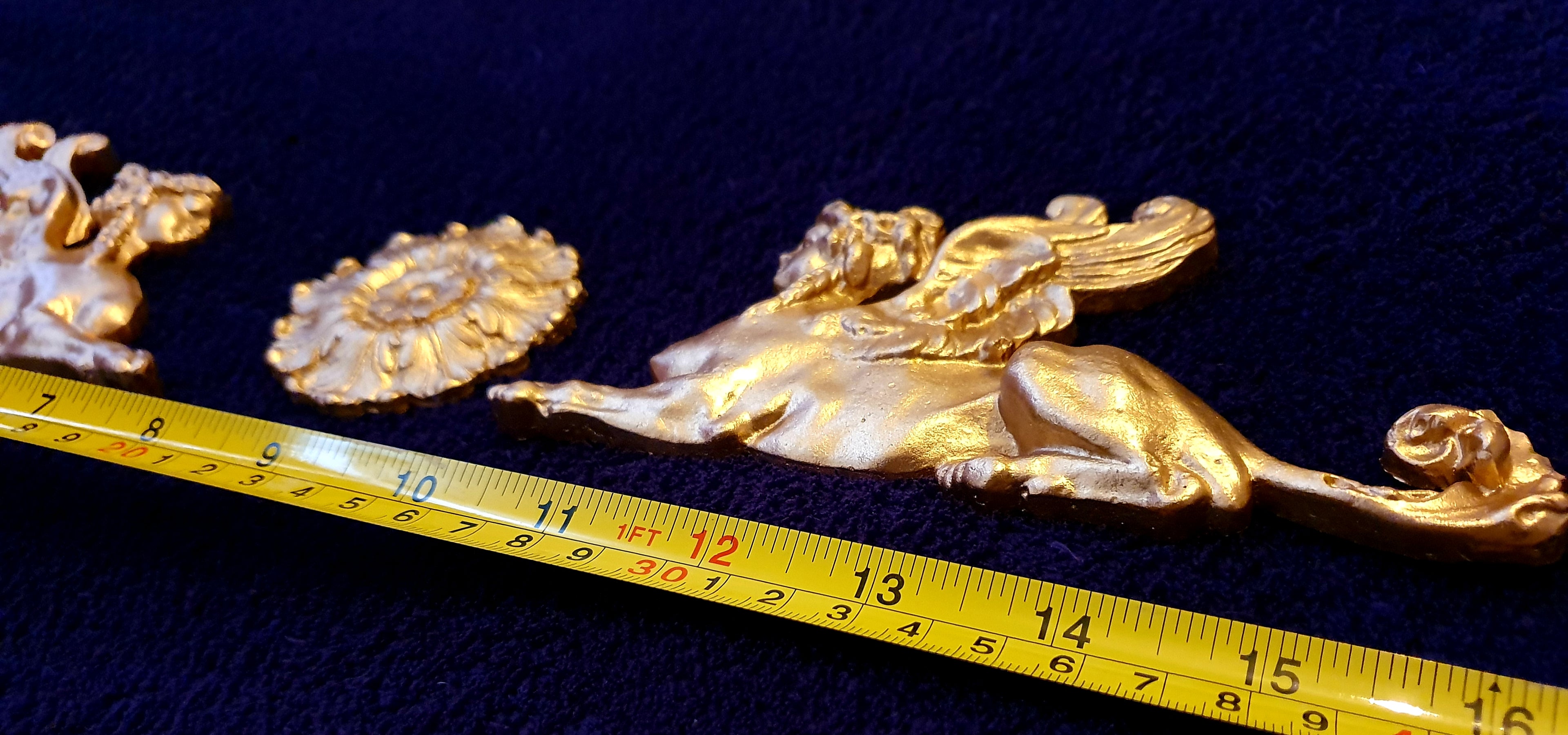 SMALL PAIR EMPIRE SPHINX GRIFFIN WALL MOULDING ONLAY APPLIQUE (No5)