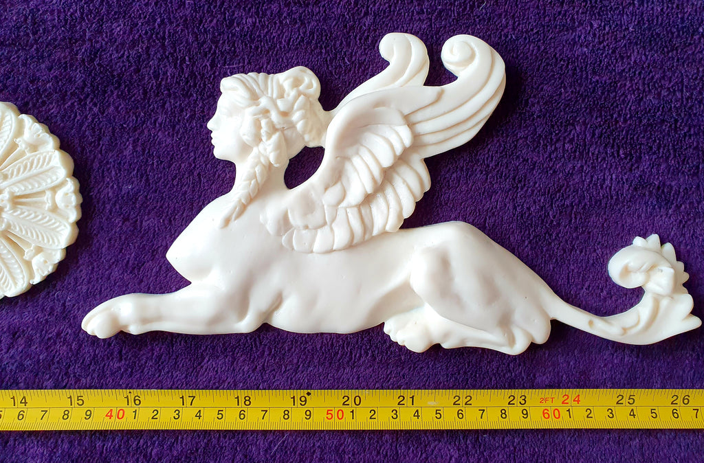 LARGE PAIR EMPIRE SPHINX GRIFFIN WALL MOULDING ONLAY APPLIQUE (No6)