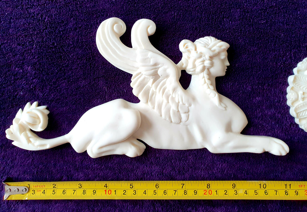 LARGE PAIR EMPIRE SPHINX GRIFFIN WALL MOULDING ONLAY APPLIQUE (No6)