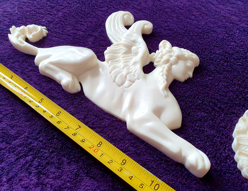 LARGE PAIR EMPIRE SPHINX GRIFFIN WALL MOULDING ONLAY APPLIQUE (No6)