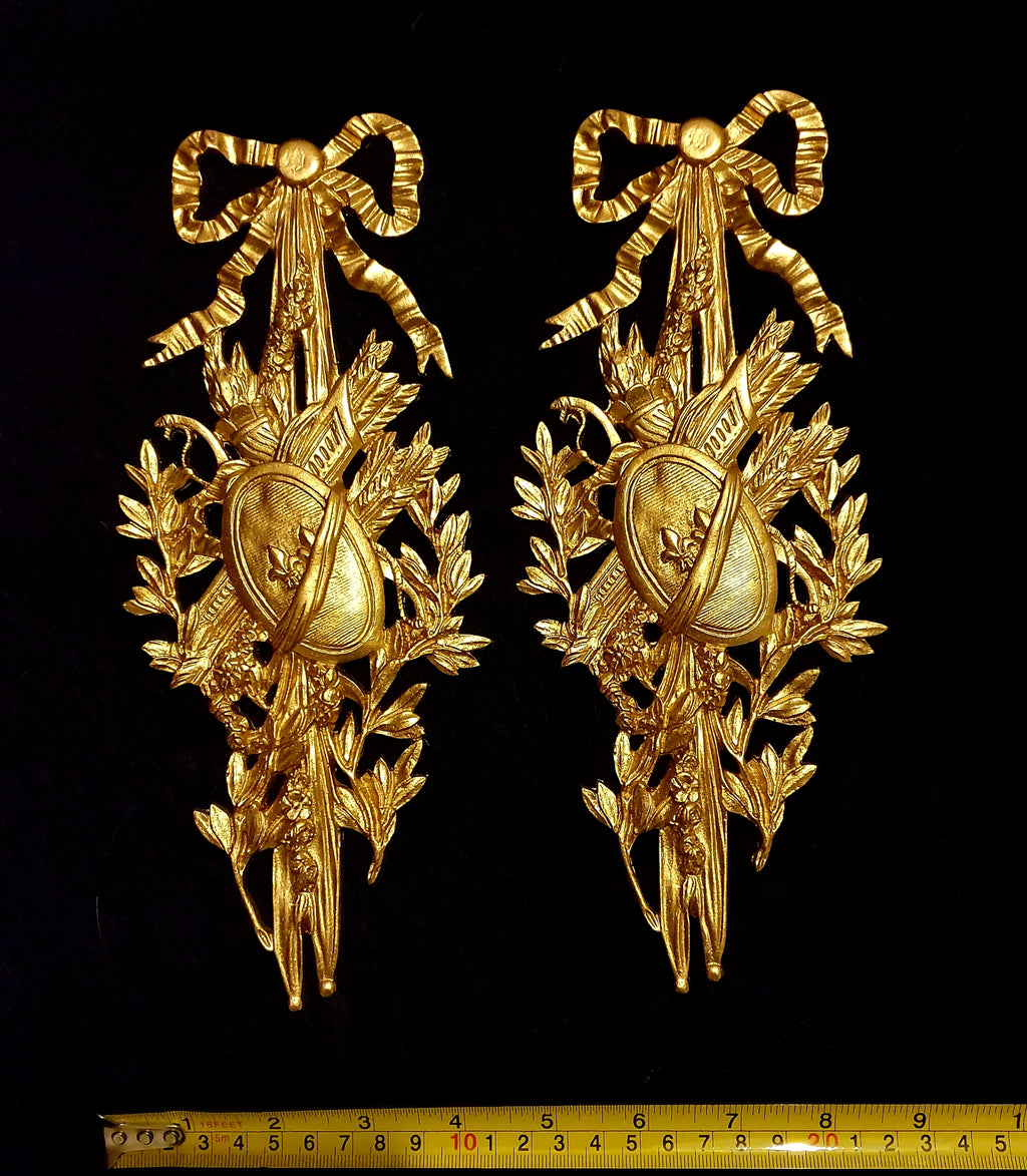 PAIR DECORATIVE MOULDING ONLAY LOUIS XVI DECORATION (No4)