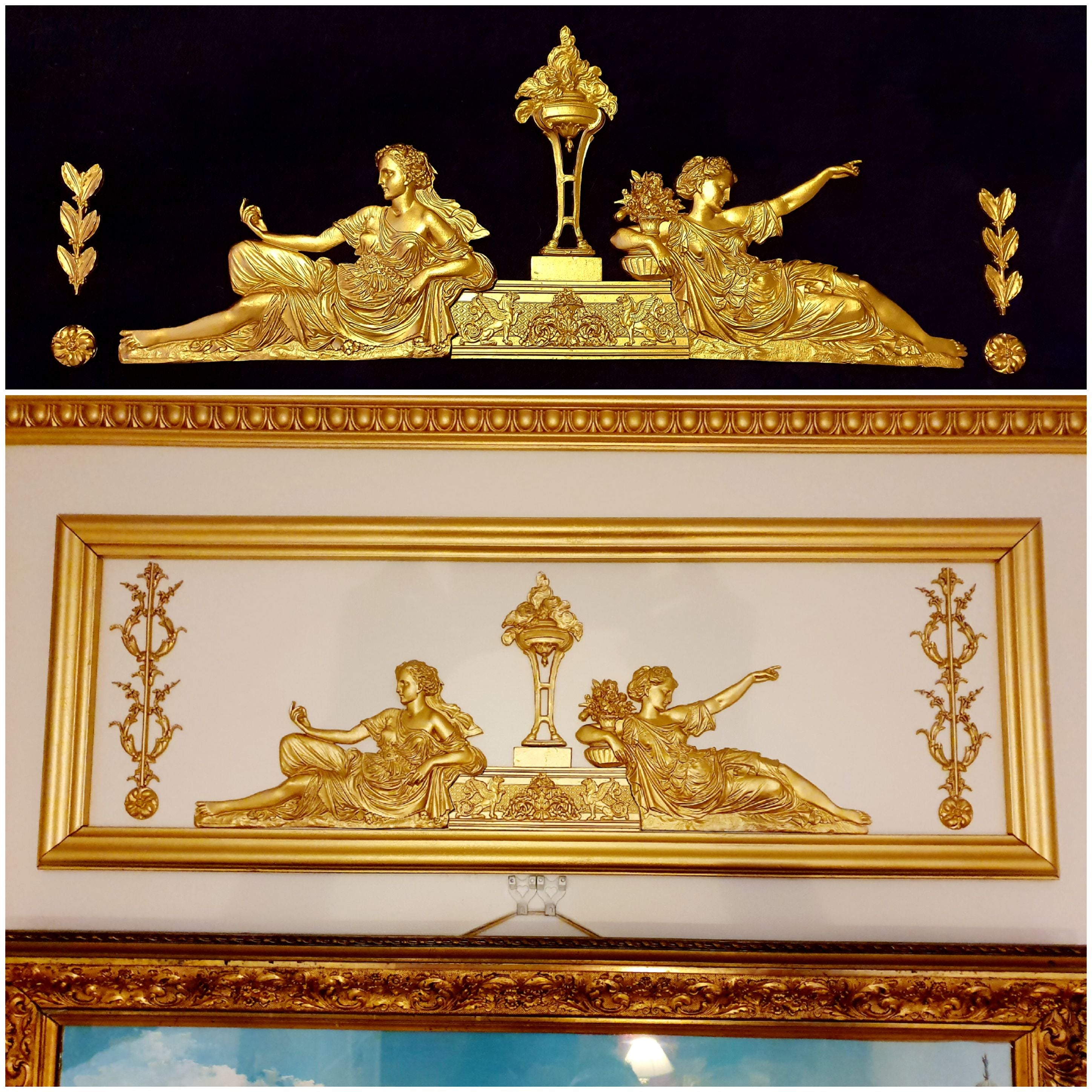 LARGE LOUIS XVI STYLE EMPIRE DECOR WALL DOOR PEDIMENT MOULDING DECORATION (No31)