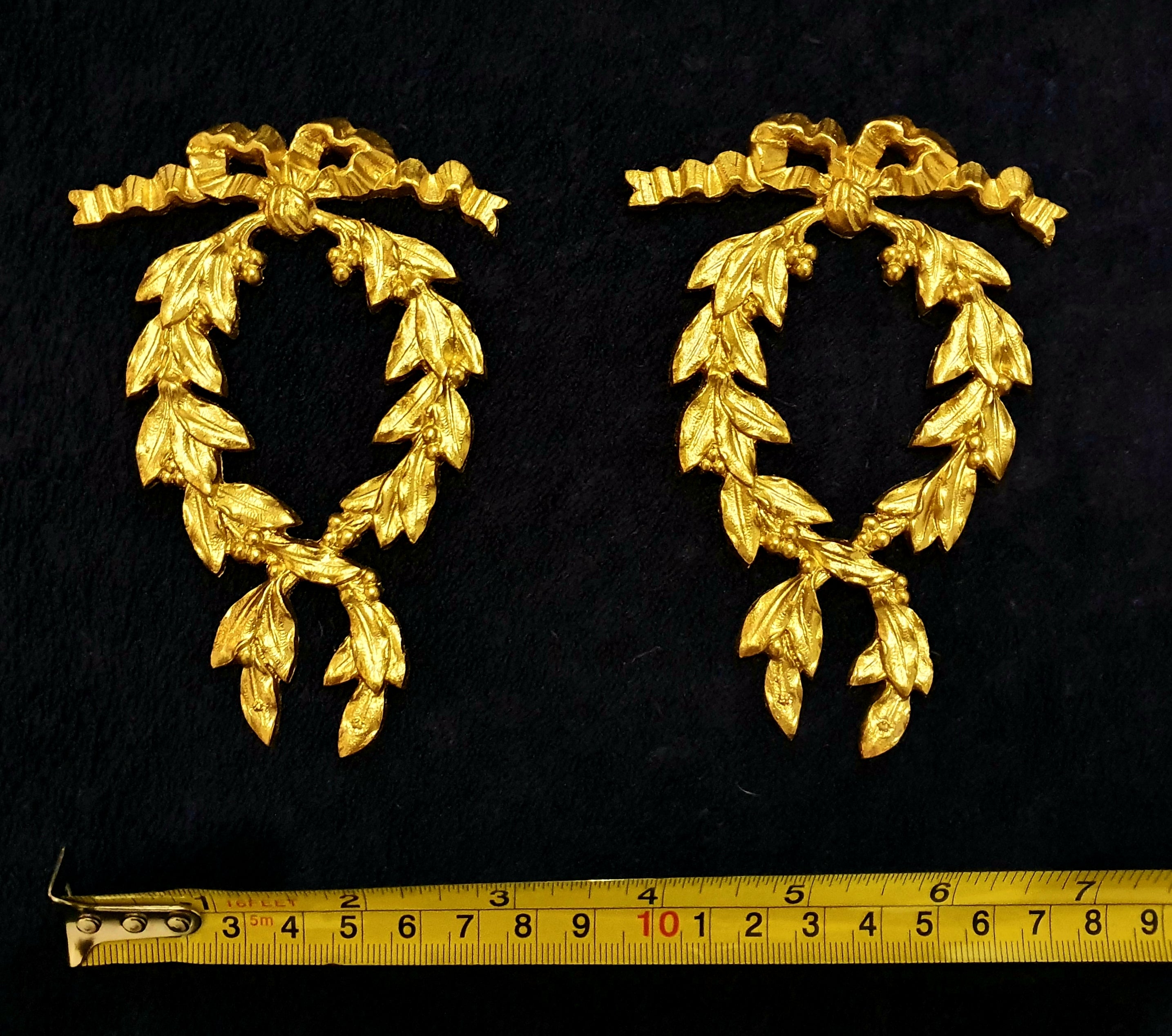 PAIR DECORATIVE MOULDING ANTIQUE STYLE WALL MIRROR DECORATION (No63)