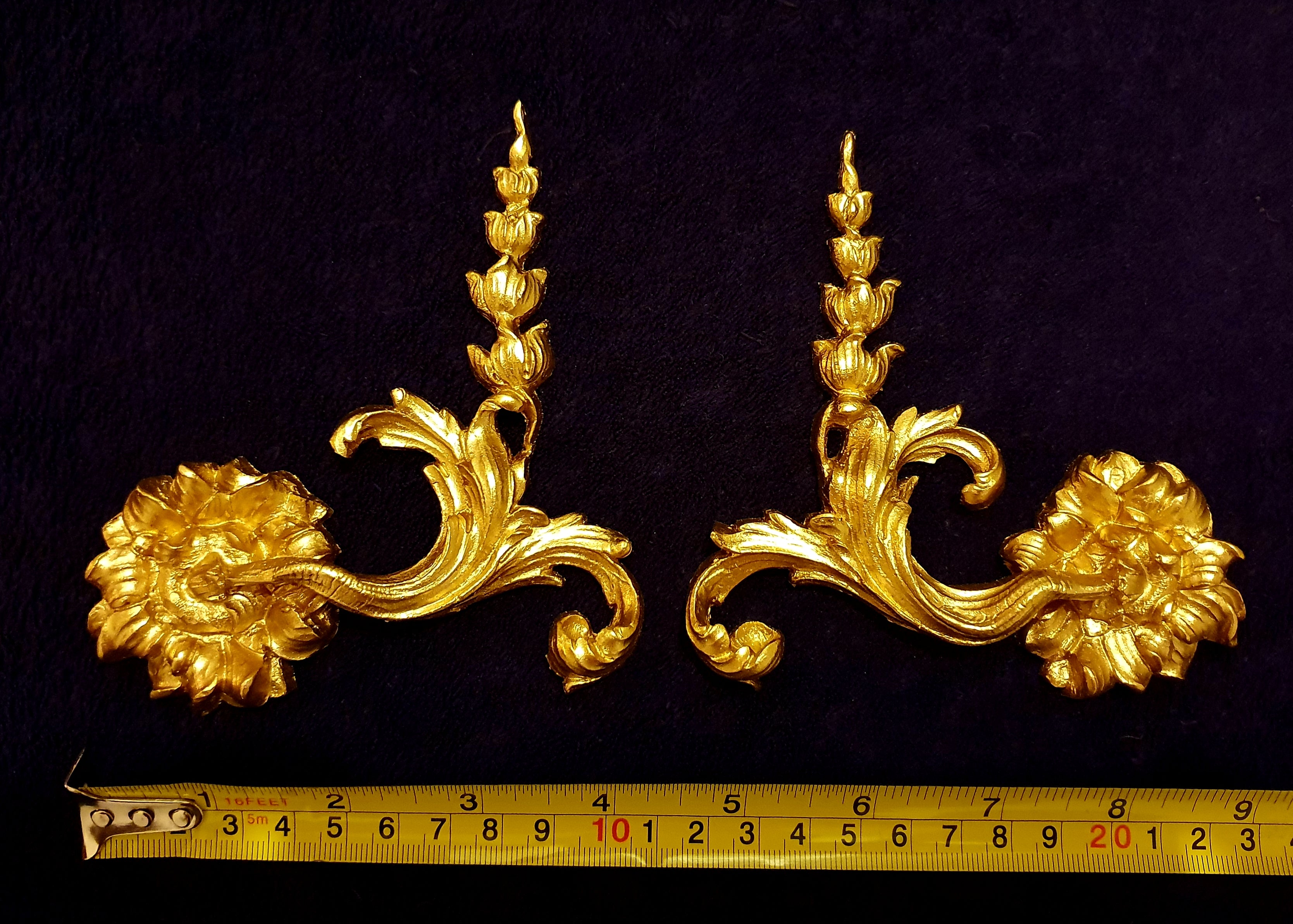PAIR DECORATIVE MOULDING ANTIQUE STYLE WALL MIRROR DECORATION (No74)