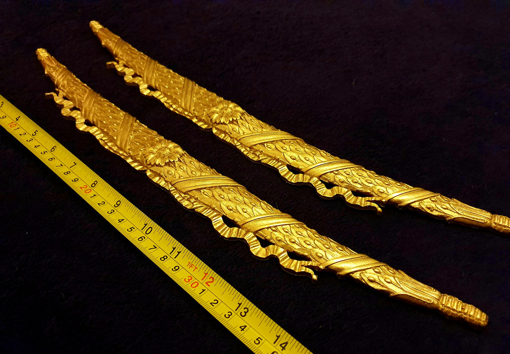 PAIR DECORATIVE MOULDING ANTIQUE STYLE WALL MIRROR DECORATION (No69)