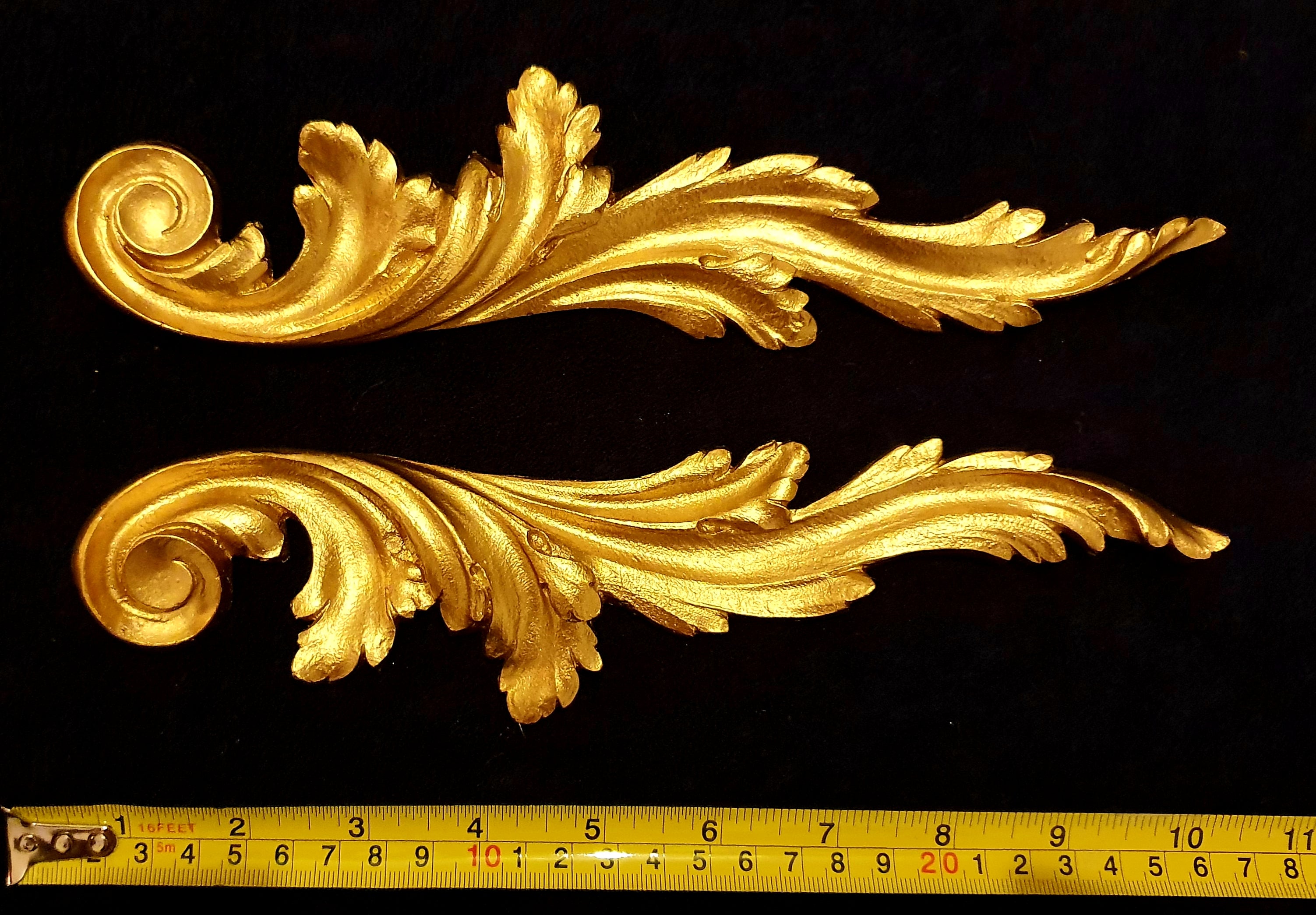 PAIR DECORATIVE MOULDING ANTIQUE STYLE WALL MIRROR DECORATION (No65)