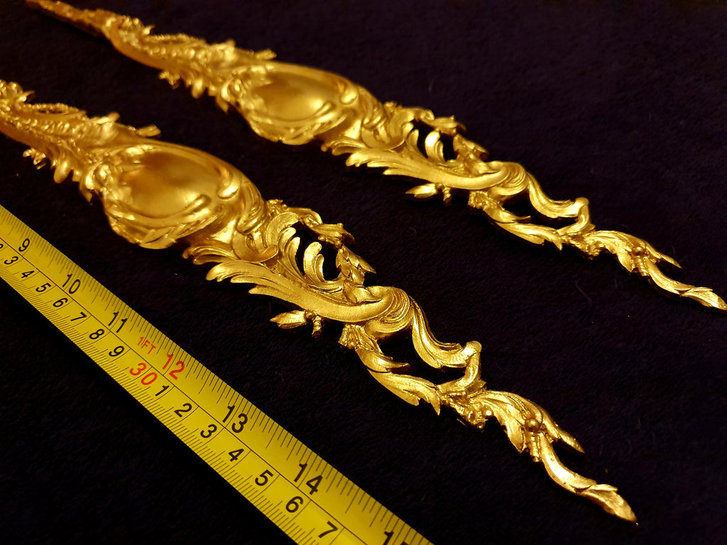 PAIR DECORATIVE MOULDING ANTIQUE STYLE WALL MIRROR DECORATION (No67)