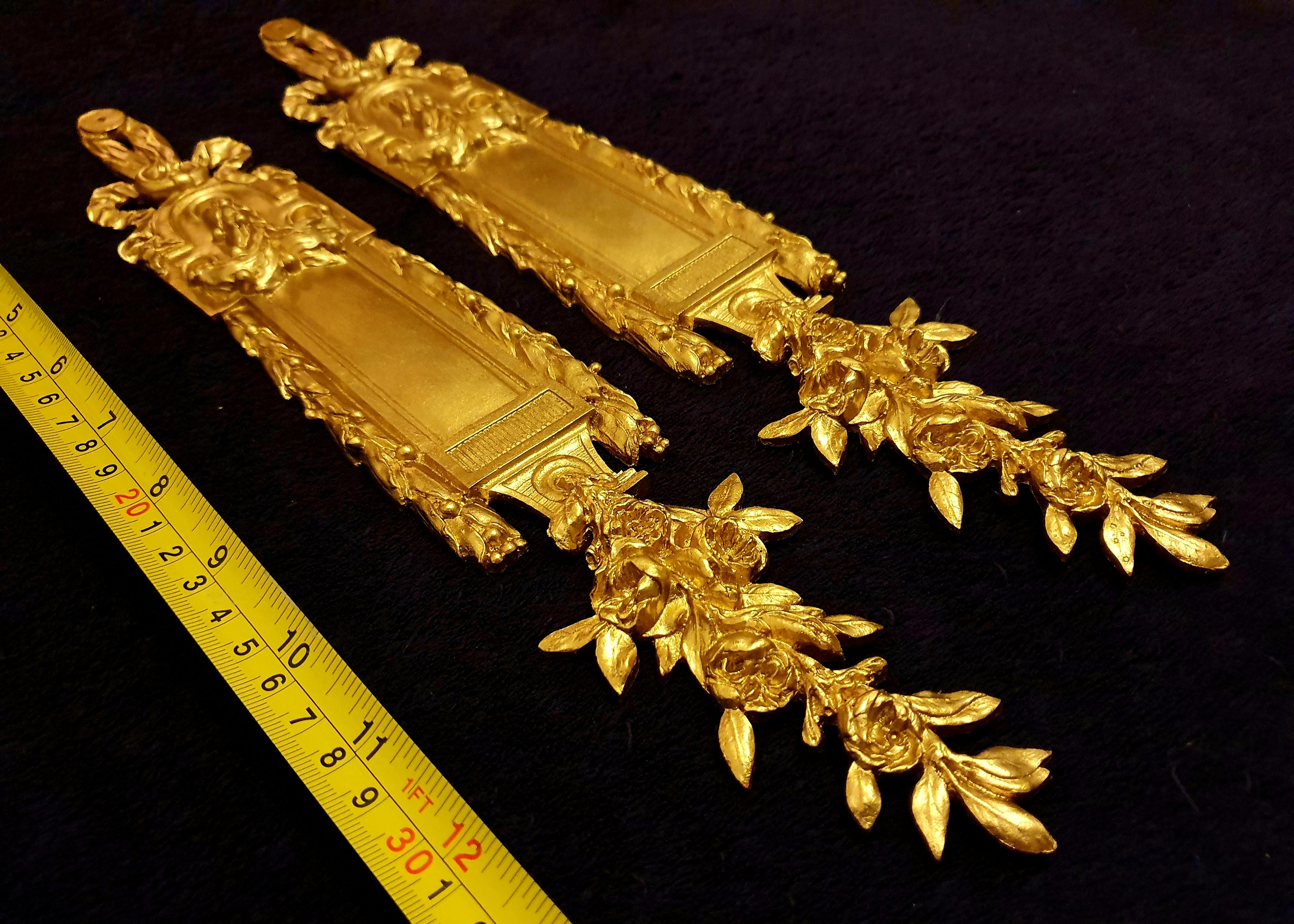 PAIR DECORATIVE MOULDING ANTIQUE STYLE WALL MIRROR DECORATION (No75)