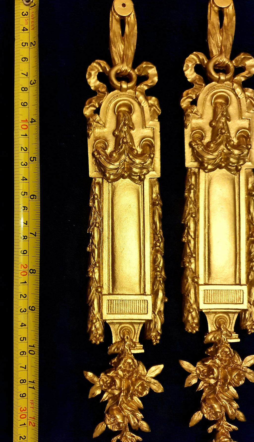 PAIR DECORATIVE MOULDING ANTIQUE STYLE WALL MIRROR DECORATION (No75)