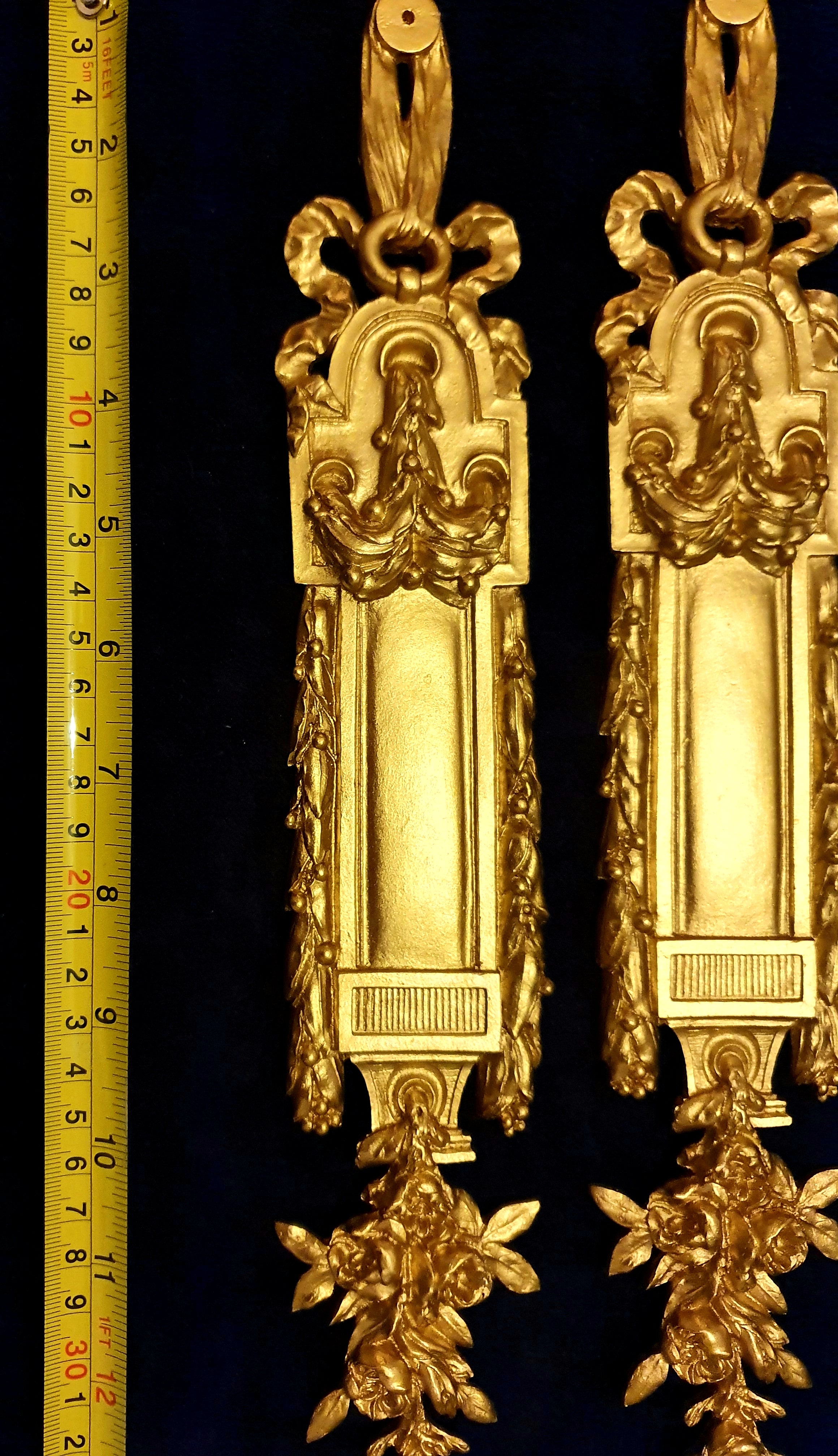 PAIR DECORATIVE MOULDING ANTIQUE STYLE WALL MIRROR DECORATION (No75)