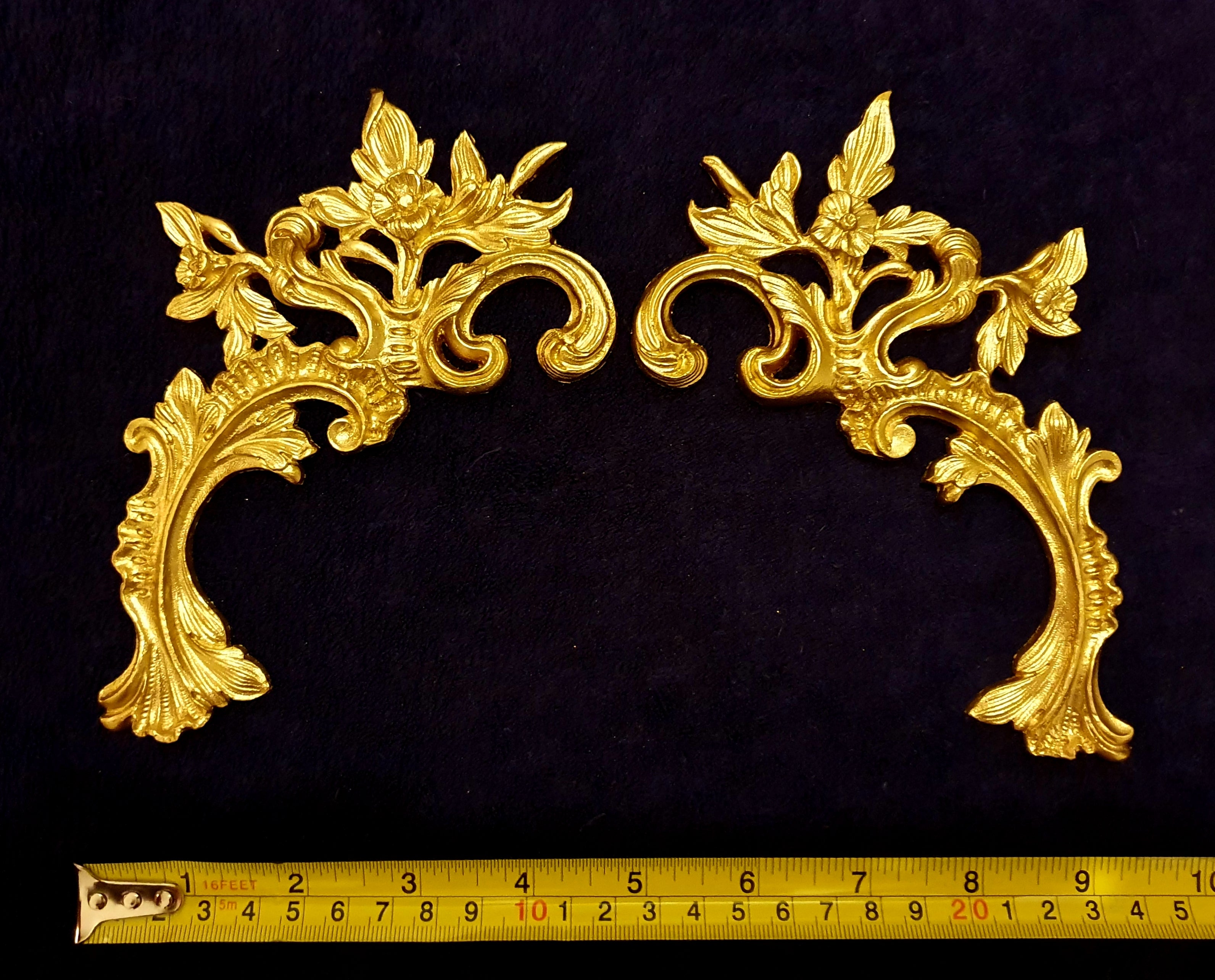 PAIR DECORATIVE MOULDING ANTIQUE STYLE WALL MIRROR DECORATION (No73)