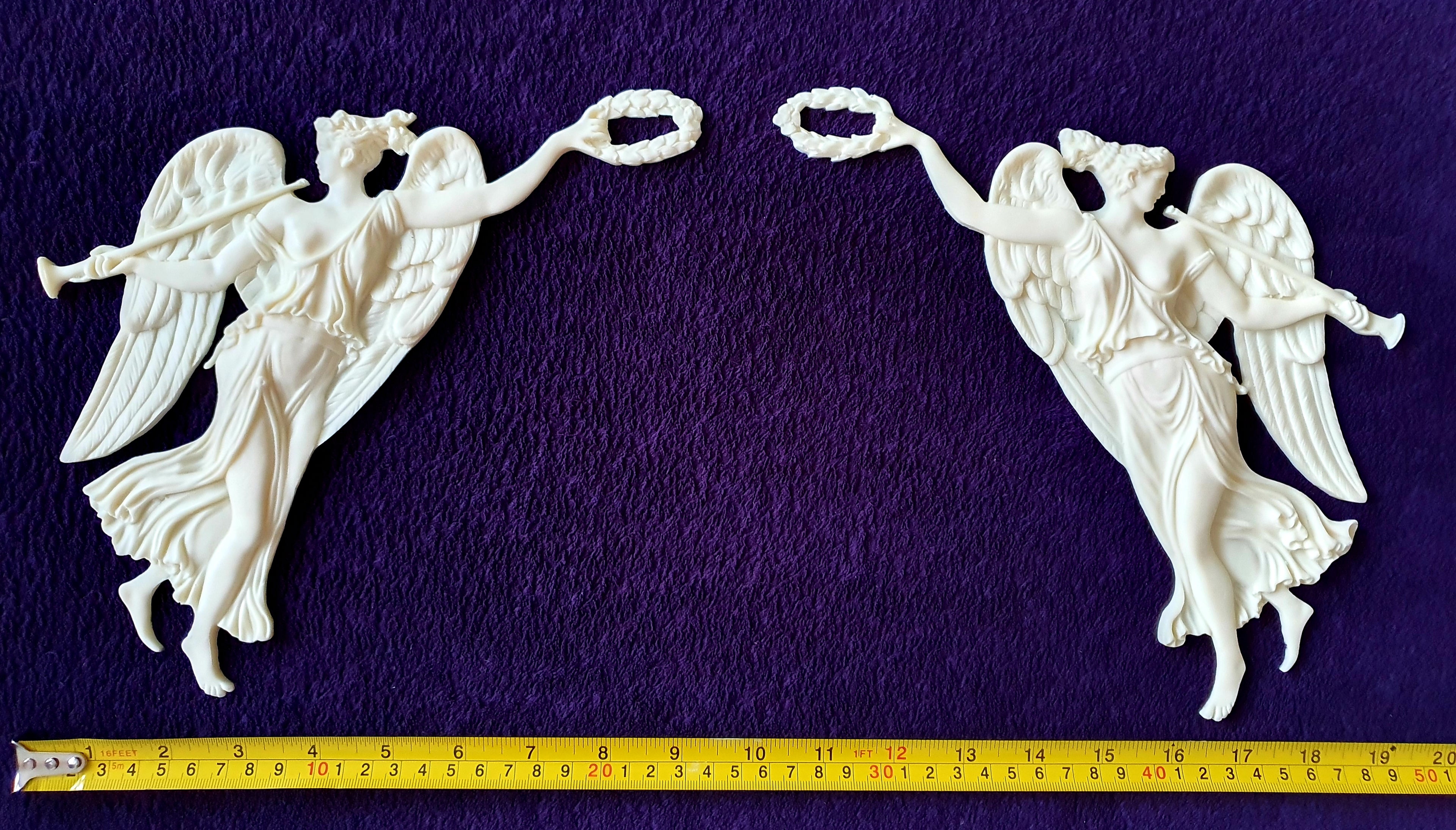 PAIR DECORATIVE MOULDING ANTIQUE STYLE WALL MIRROR DECORATION (No66)