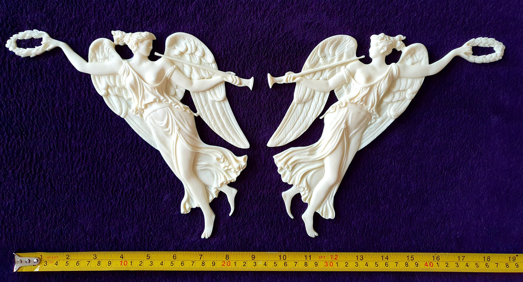 PAIR DECORATIVE MOULDING ANTIQUE STYLE WALL MIRROR DECORATION (No66)