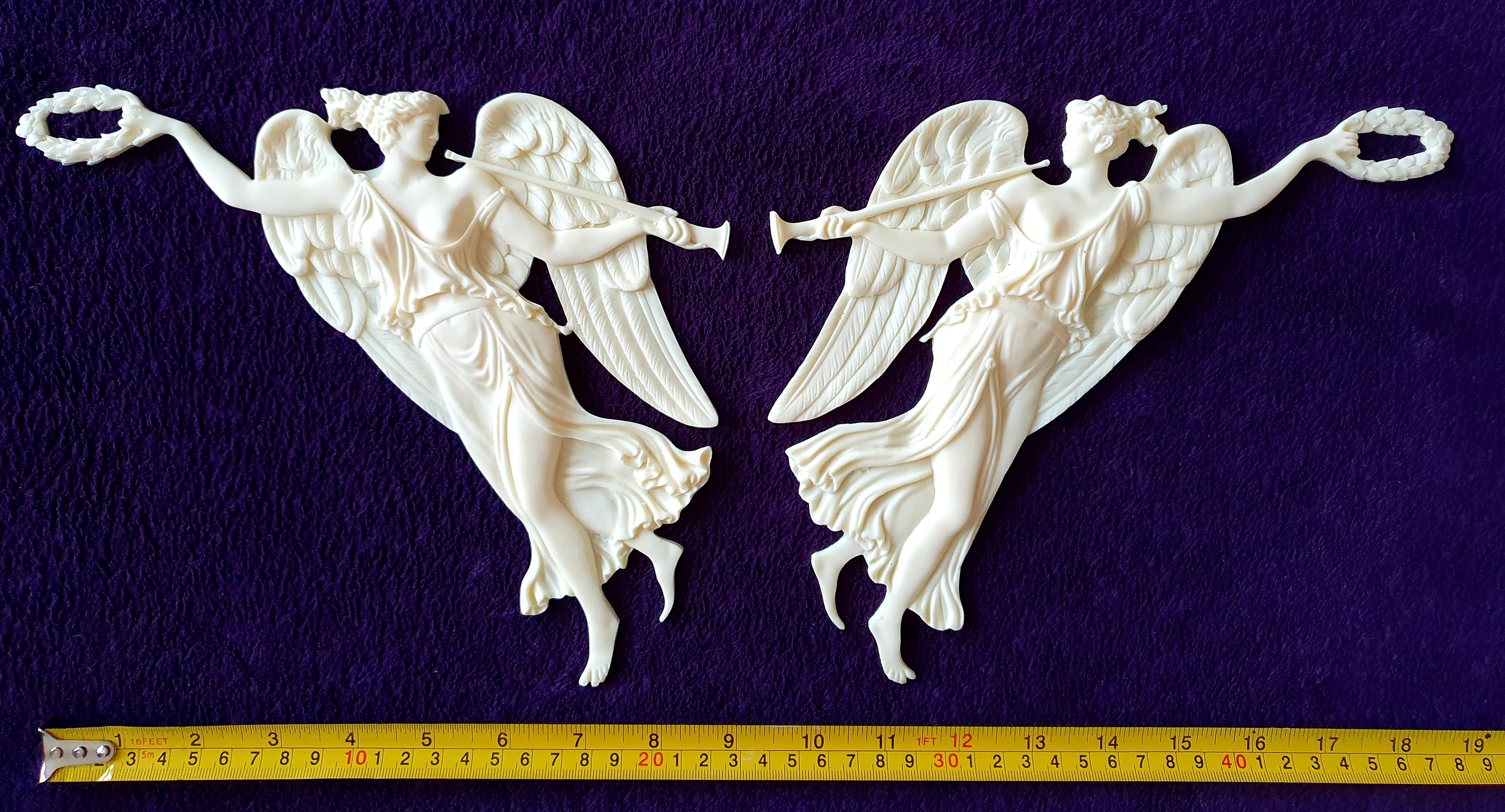 PAIR DECORATIVE MOULDING ANTIQUE STYLE WALL MIRROR DECORATION (No66)