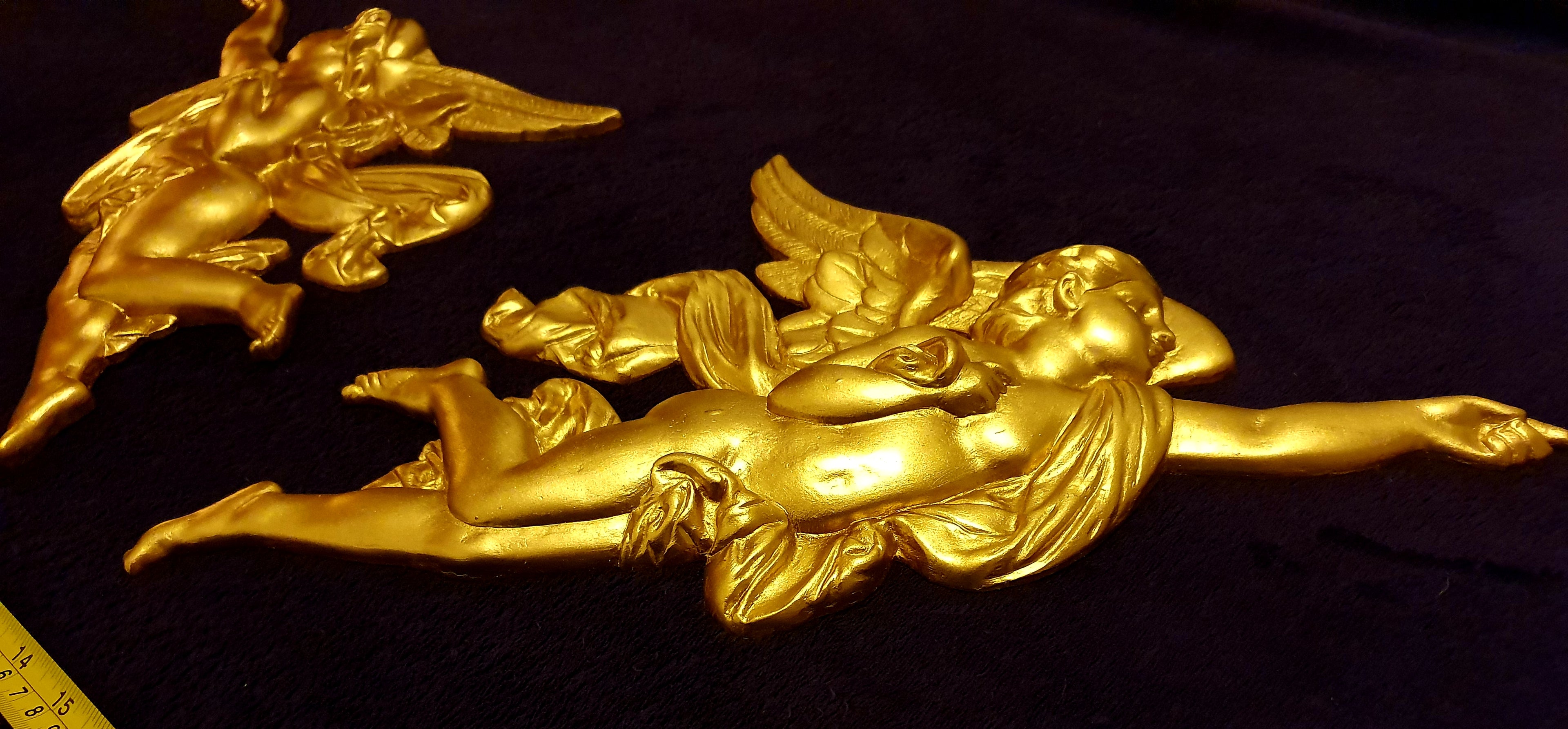 PAIR DECORATIVE MOULDING ANTIQUE ORNATE WALL OR FURNITURE DECORATION (No98)