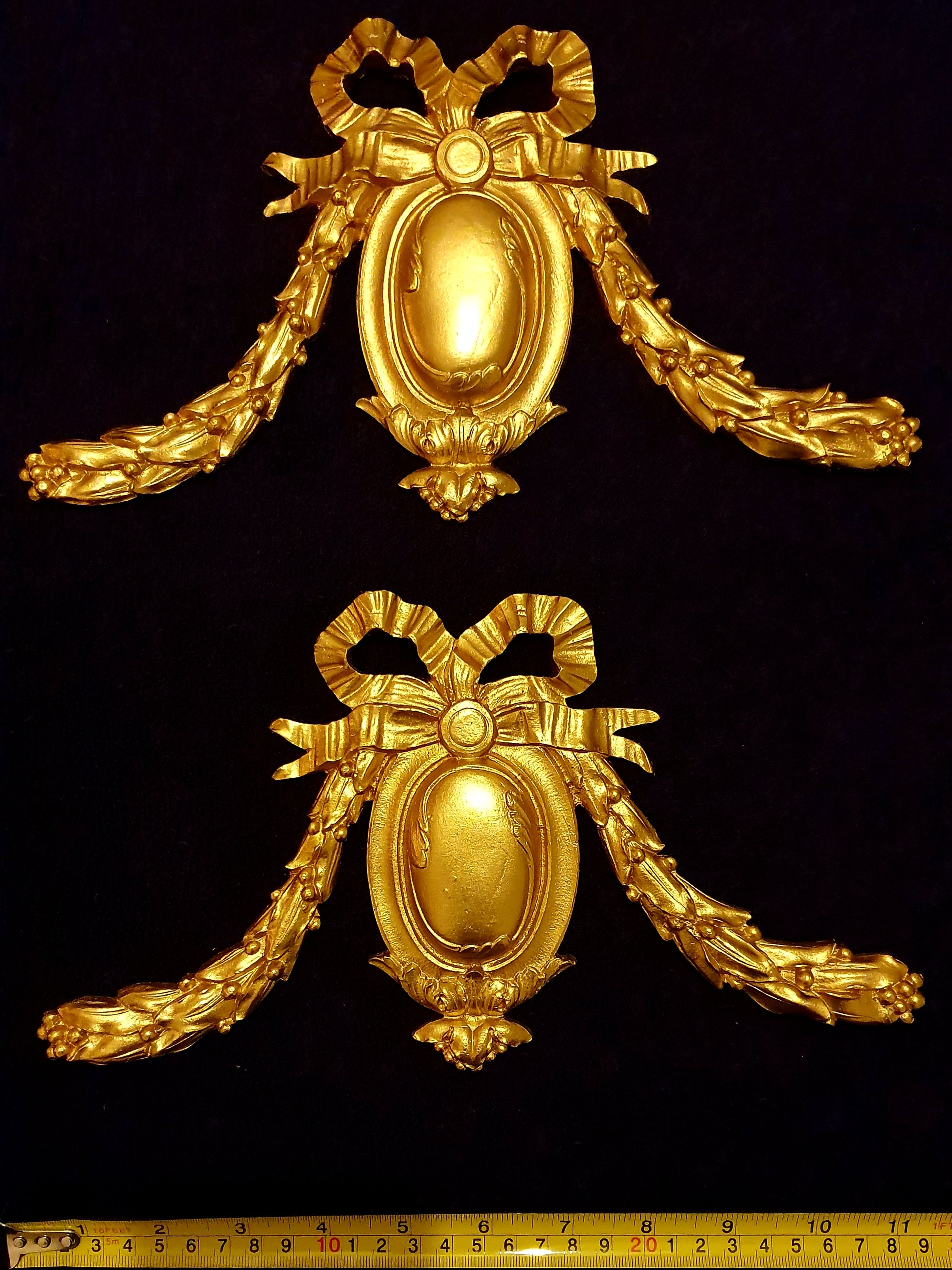 PAIR ORNATE ANTIQUE STYLE WALL MIRROR MOULDING DECORATION (No114)