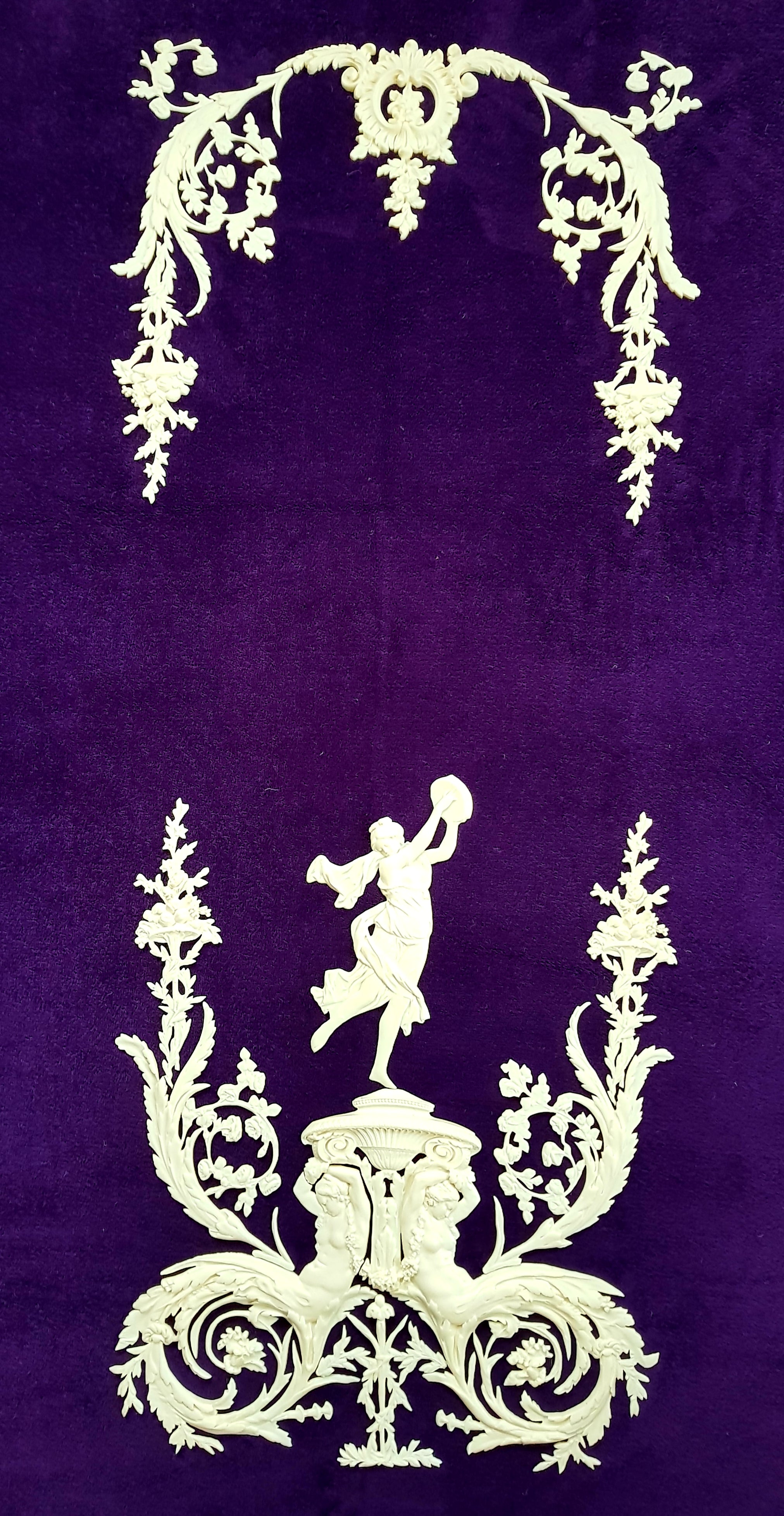 1 DECORATIVE ANTIQUE LOUIS XVI MARIE ANTOINETTE STYLE GILT OR WHITE WALL PANELLING PANEL (No116)