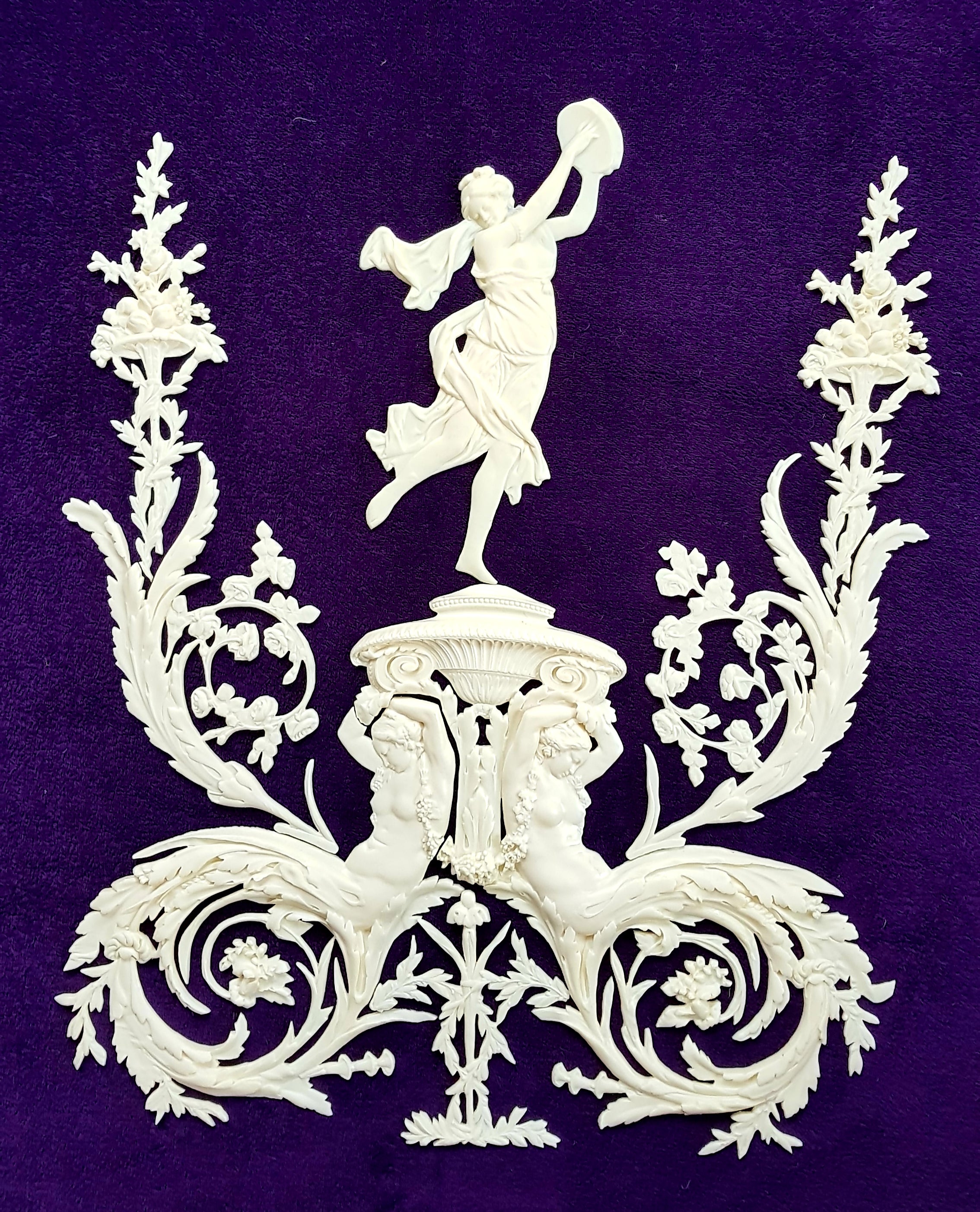1 DECORATIVE ANTIQUE LOUIS XVI MARIE ANTOINETTE STYLE GILT OR WHITE WALL PANELLING PANEL (No116)