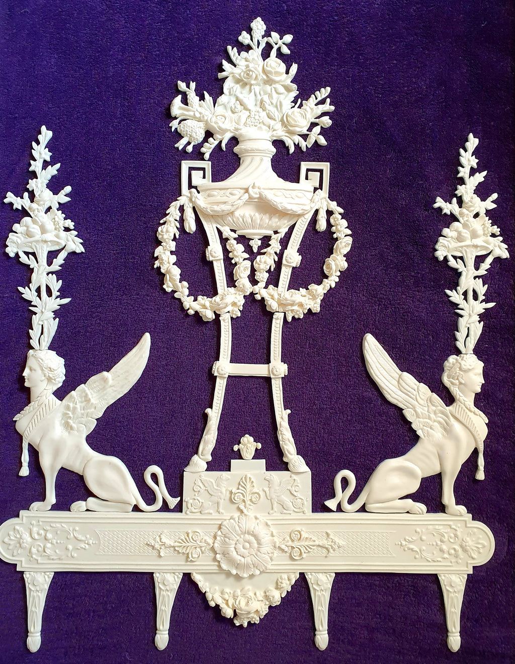 1 DECORATIVE ANTIQUE LOUIS XVI MARIE ANTOINETTE STYLE GILT OR WHITE WALL PANELLING PANEL (No115)