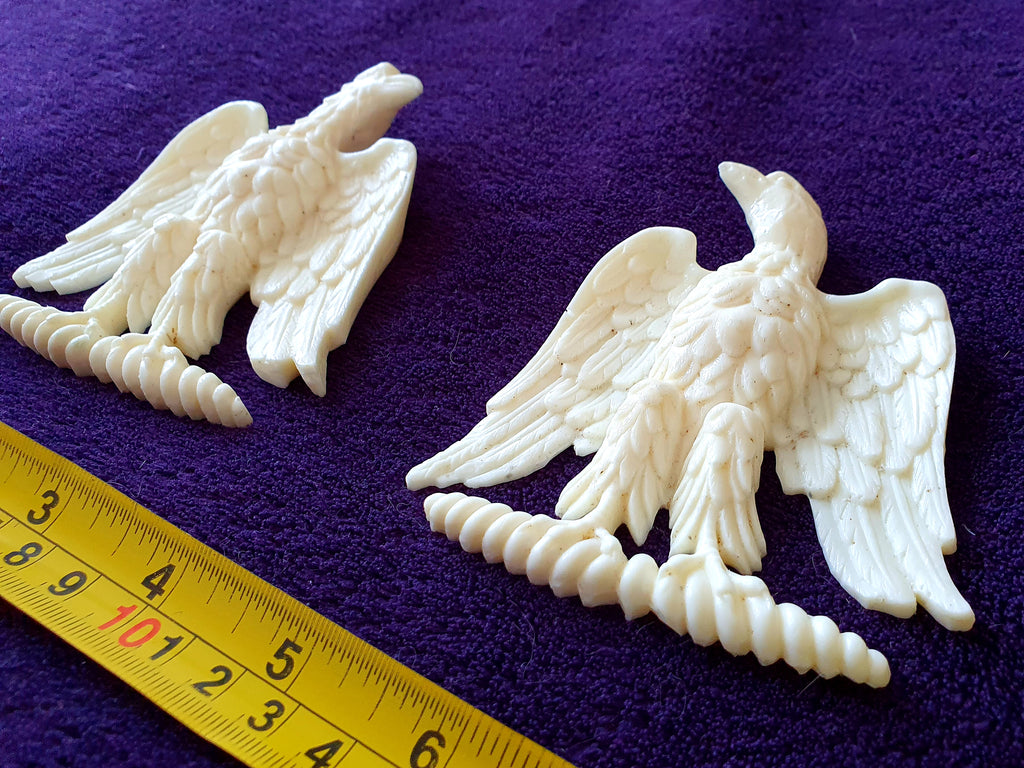 SMALL PAIR EMPIRE EAGLES WALL MOULDING ONLAY APPLIQUE (No123)