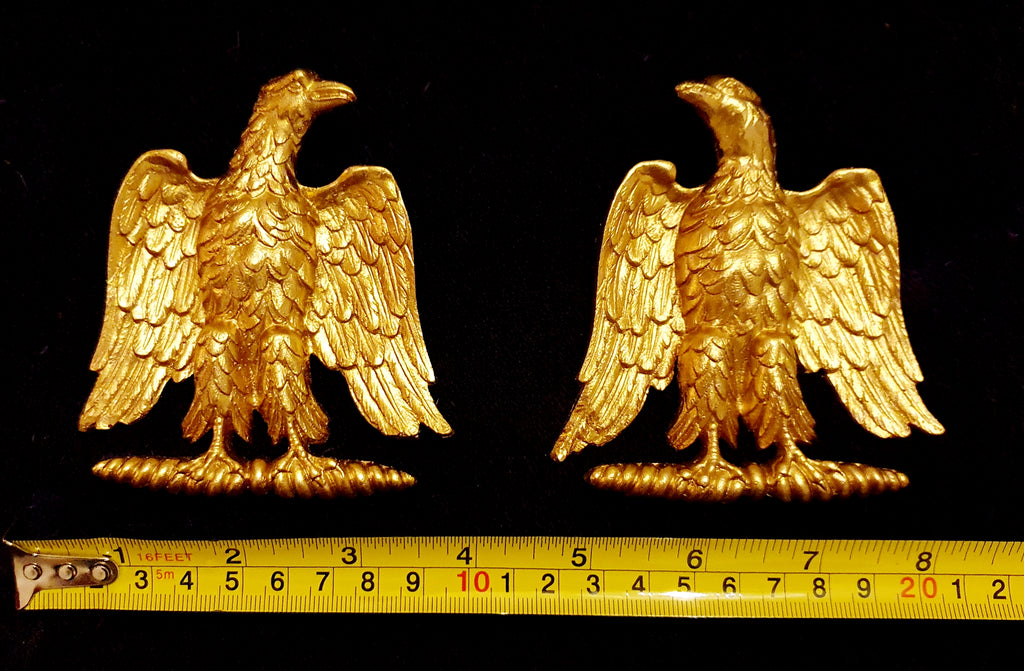 SMALL PAIR EMPIRE EAGLES WALL MOULDING ONLAY APPLIQUE (No123)