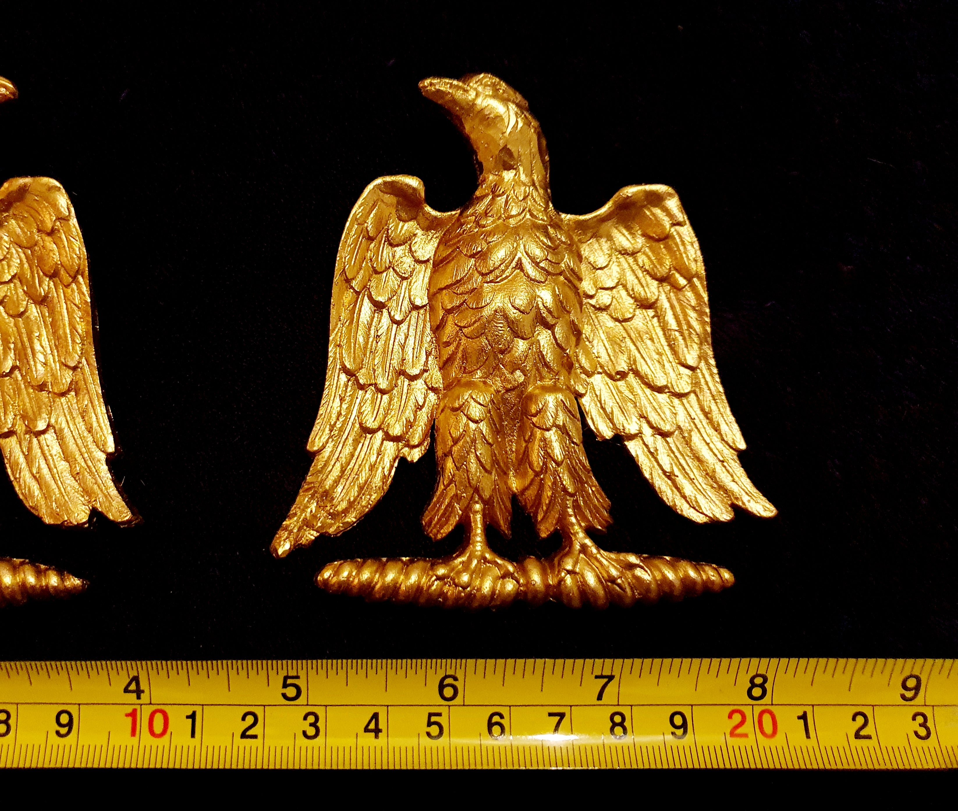 SMALL PAIR EMPIRE EAGLES WALL MOULDING ONLAY APPLIQUE (No123)