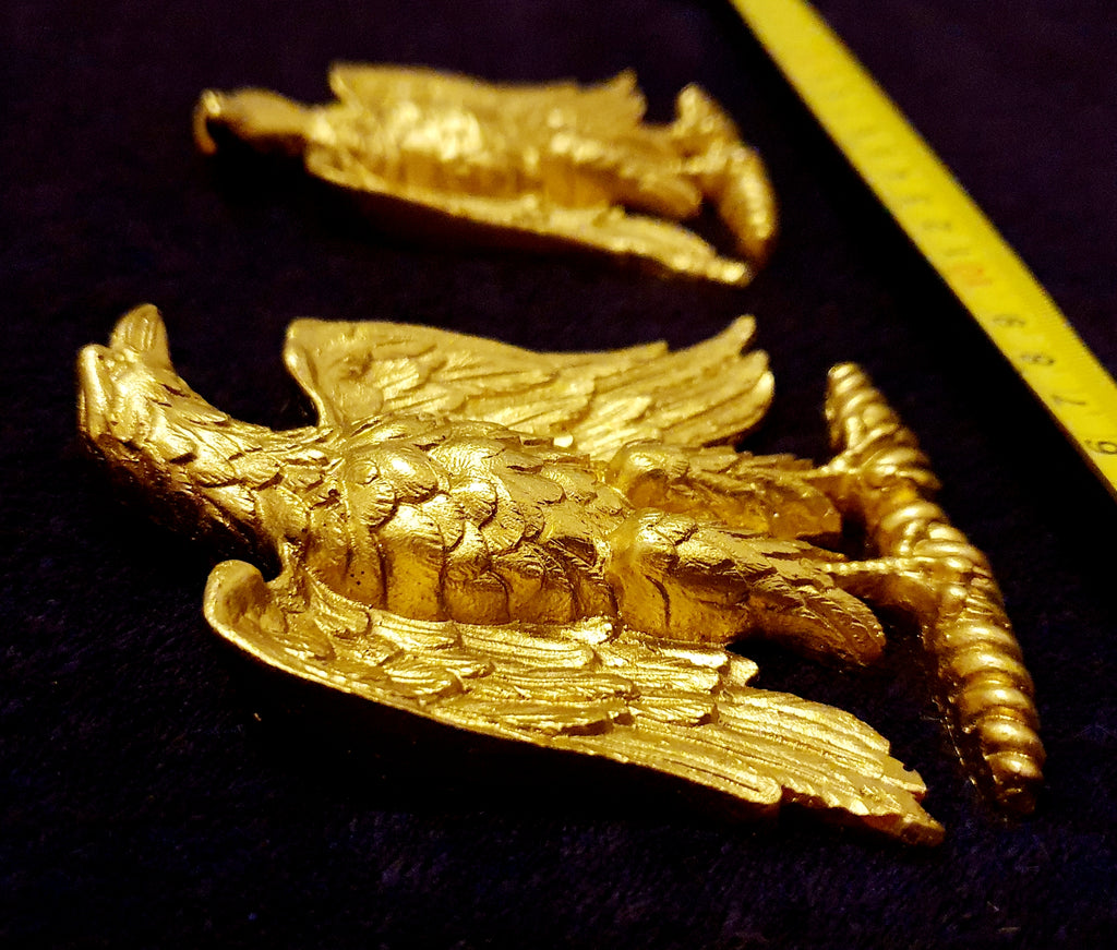 SMALL PAIR EMPIRE EAGLES WALL MOULDING ONLAY APPLIQUE (No123)