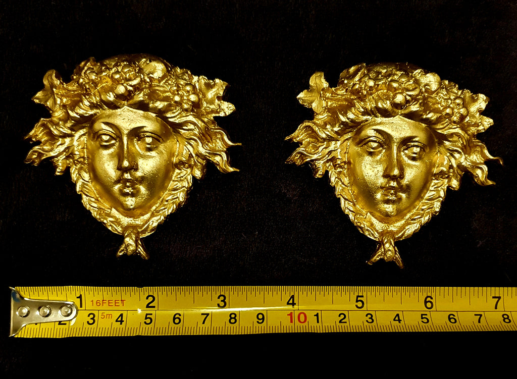 PAIR DECORATIVE MOULDING ANTIQUE STYLE WALL MIRROR DECORATION (No127)