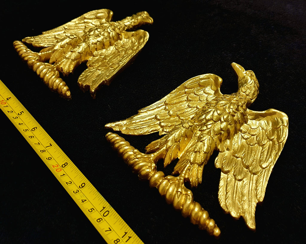 LARGE PAIR EMPIRE EAGLES WALL MOULDING ONLAY APPLIQUE (No134)