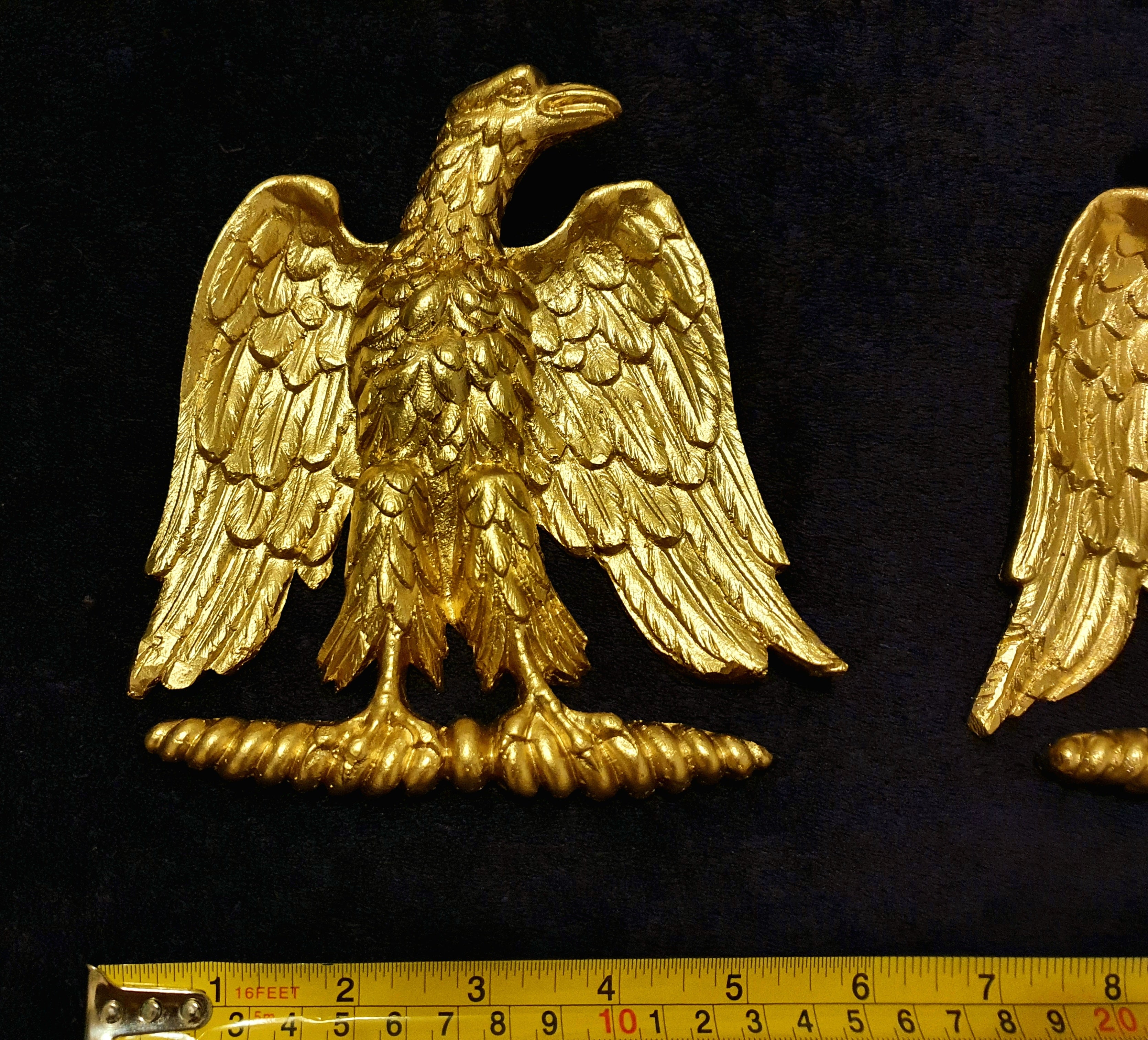 LARGE PAIR EMPIRE EAGLES WALL MOULDING ONLAY APPLIQUE (No134)