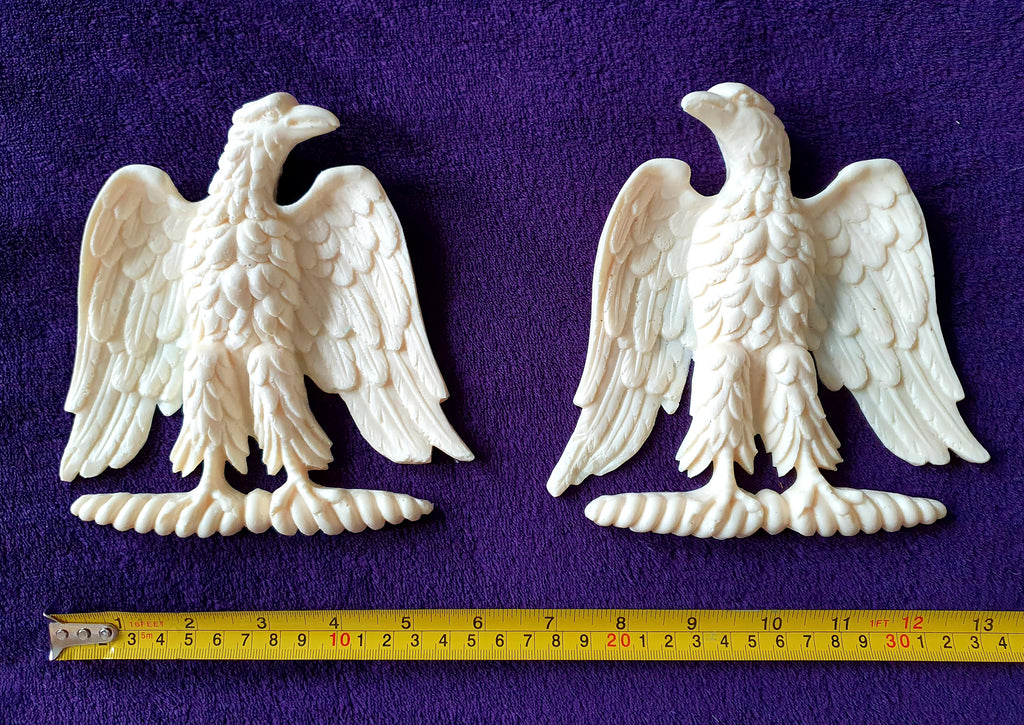 LARGE PAIR EMPIRE EAGLES WALL MOULDING ONLAY APPLIQUE (No134)