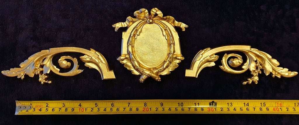 DECORATIVE RESIN MOULDING LOUIS XVI ANTIQUE APPLIQUE GILT WHITE WALL DECORATION(No140)