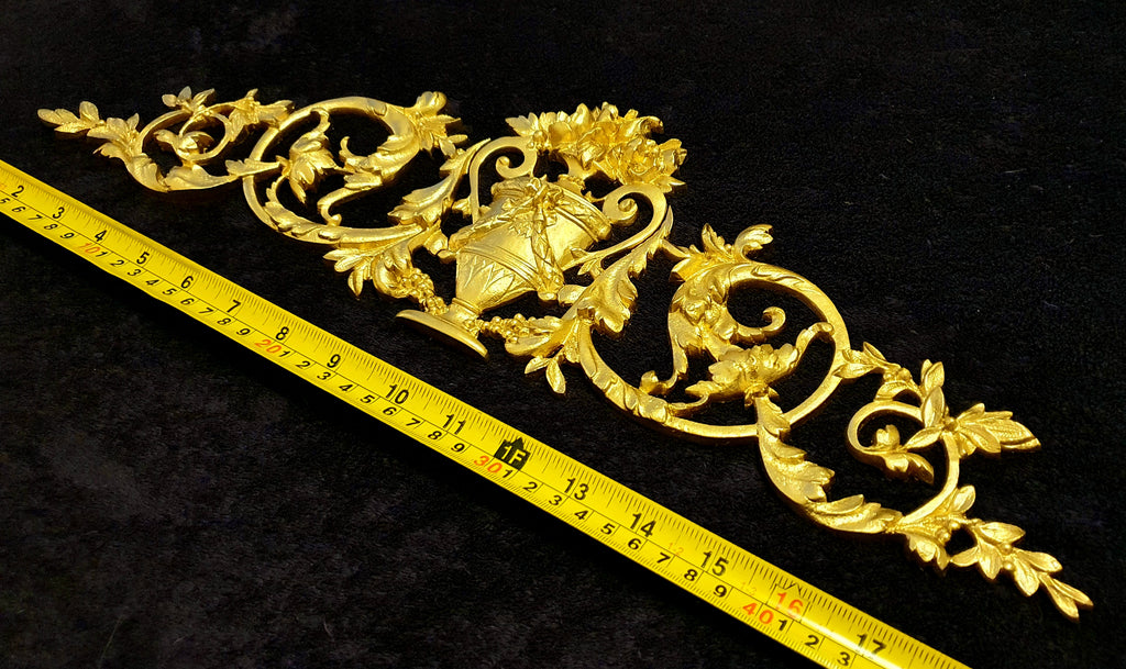DECORATIVE RESIN MOULDING LOUIS XVI ANTIQUE APPLIQUE GILT WHITE WALL DECORATION (No141)